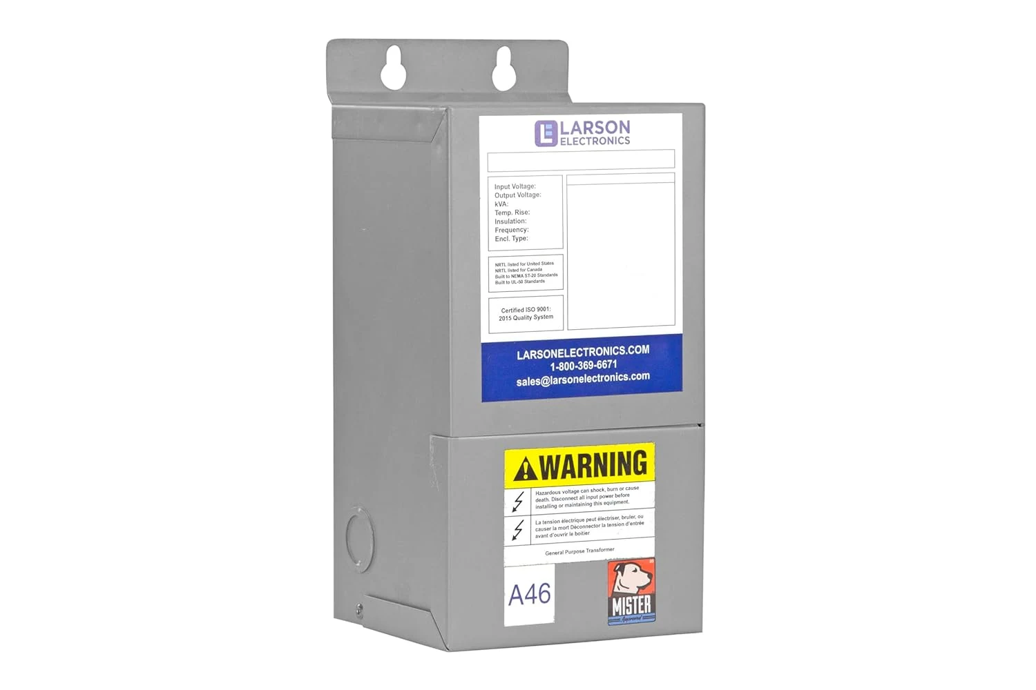 1-Phase Buck/Boost Step-Up Transformer - 208V Primary - 240V Secondary