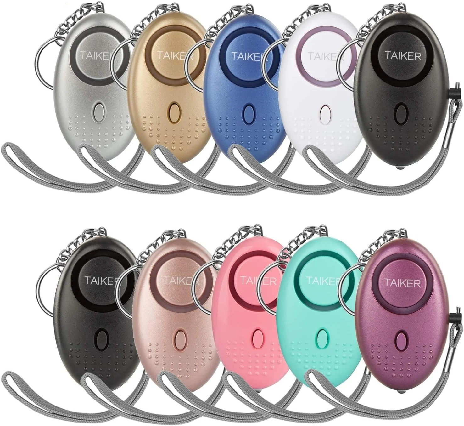 Personal Alarm for Women, 10 Packs 140DB Emergency Self-Defense Security Alarm Keychain with LED Light for Women Kids and Elders (Colorful)