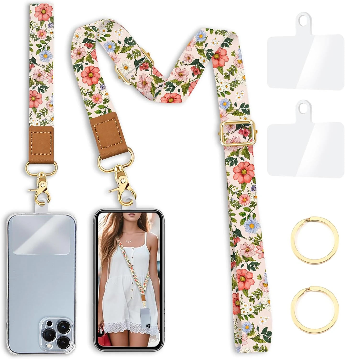 Yonlevres Flower Phone Lanyard Crossbody Strap, Floral Cell Phone Lanyards review