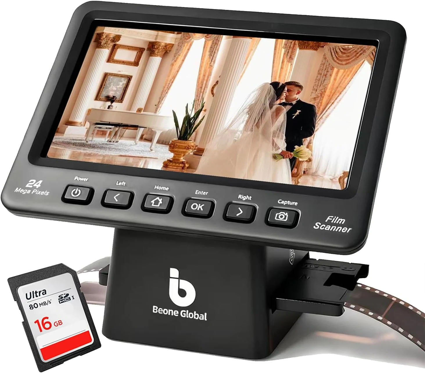 BEONEGLOBAL ClearScan P7 Film Scanner, 7” LCD 24MP Slide & Negative Scanner