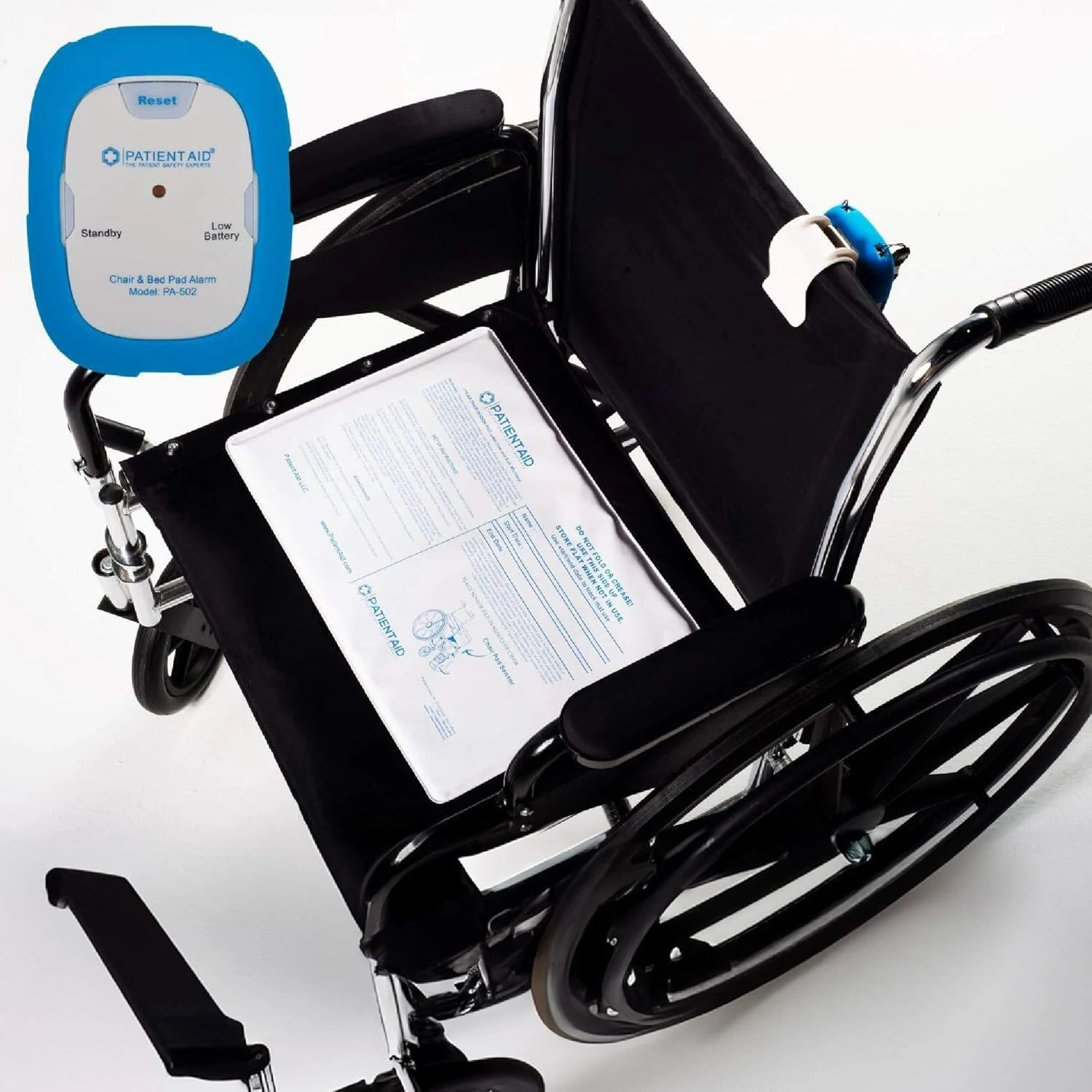 Patient Aid Chair Alarm with 10" x 15" Motion Sensor Pad and Wired Device