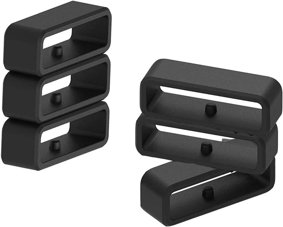 6 PCS Band Keeper compatible for Garmin Approach S10/S20/S60/S5/S6/Forerunner 255 265 965 955/Venu 3 2/Vivoactive 4 Silicon Fastener Rings Connector Security Loop Band Keeper Safe Rings