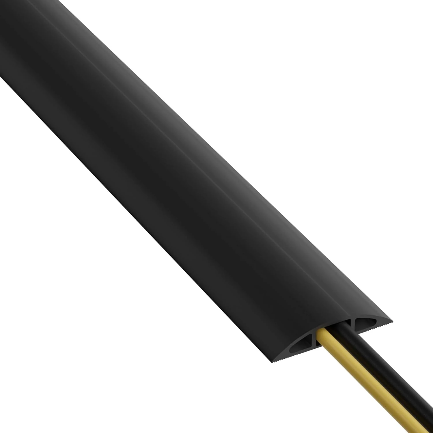 D-Line 6ft Floor Cord Cover, Cable Protector, Hide Extension Cords, Prevent Cable Trips - Black