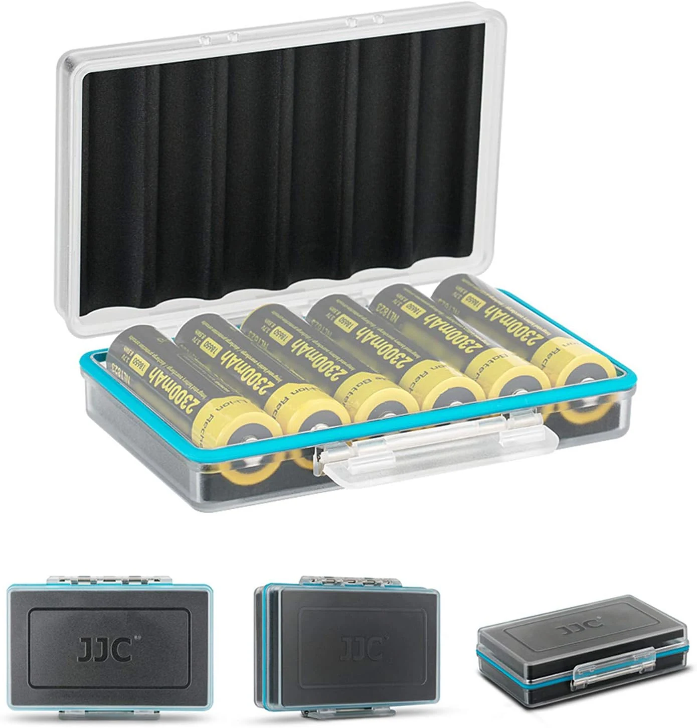 JJC 18650 Battery Case, Shockproof & Water-resistant Battery Storage Holder (6-Pack)