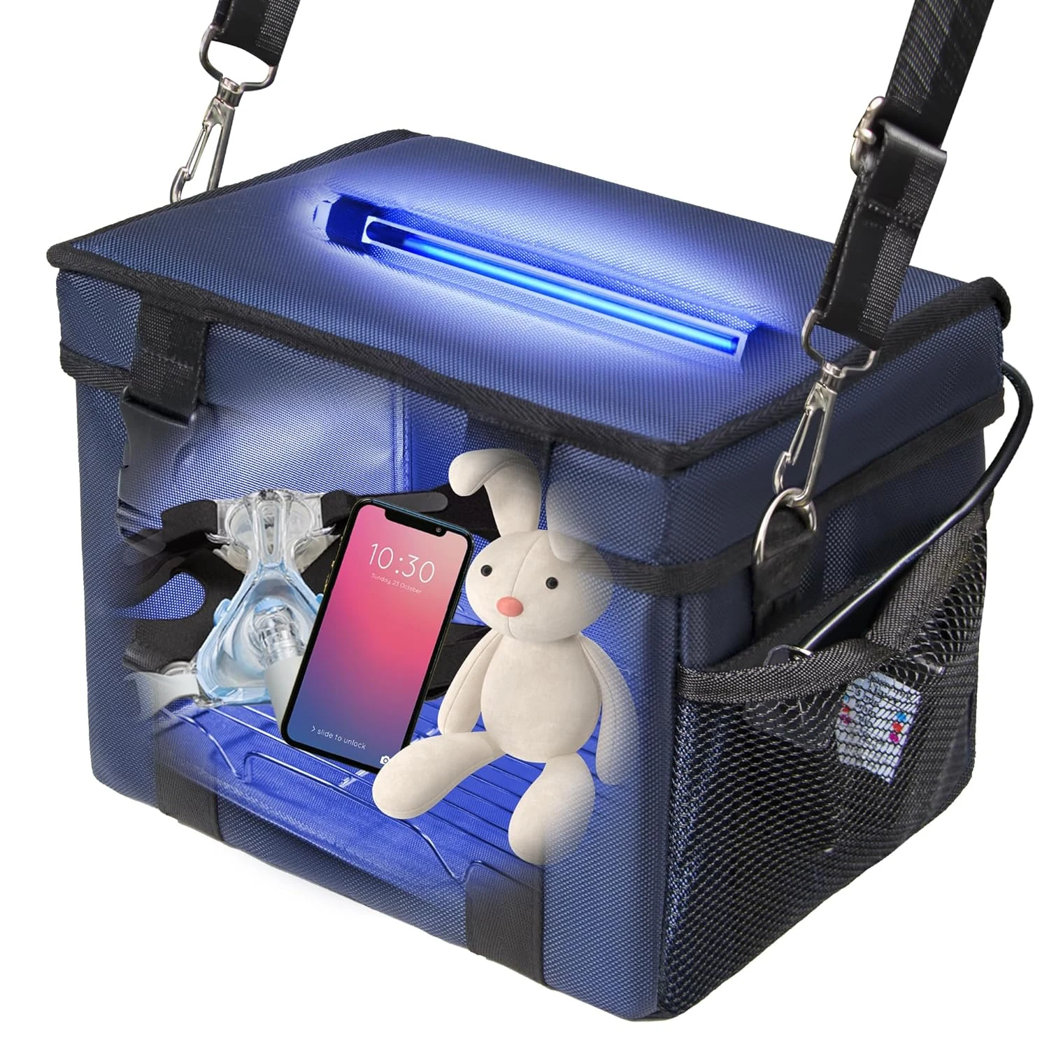 UV Sanitizer Box, 12L Ozone Portable Sanitizing and Cleaning Machine with 3-Level Timer, Foldable UV Cleaner Box for Toys, Mask, Towel, key Etc.