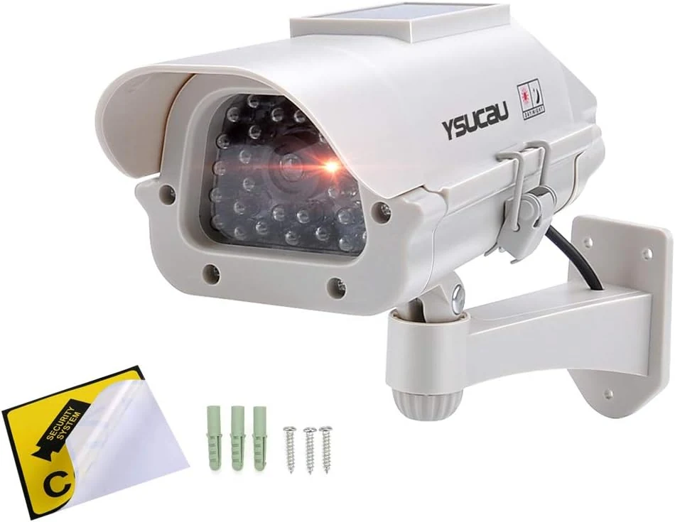 Solar Powered CCTV Security Fake Dummy Camera with Flashing Led