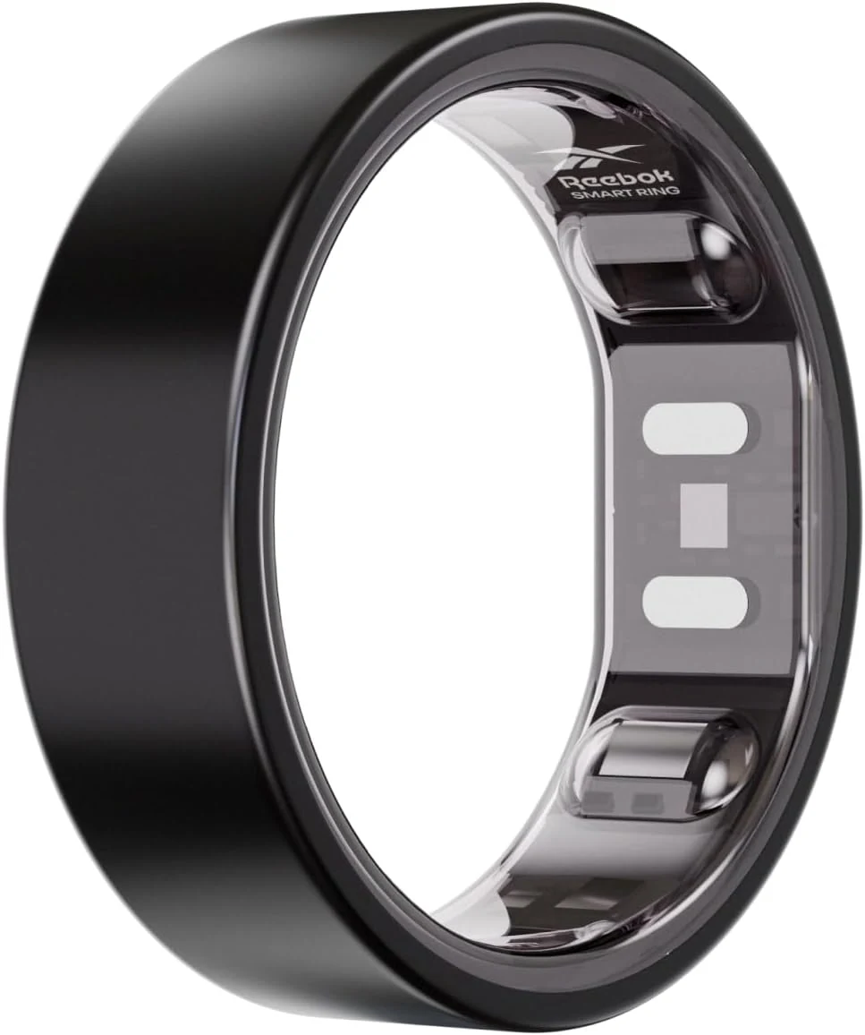 Reebok Smart Ring for Women or Men - Matte Black, Size 7 Fitness Ring