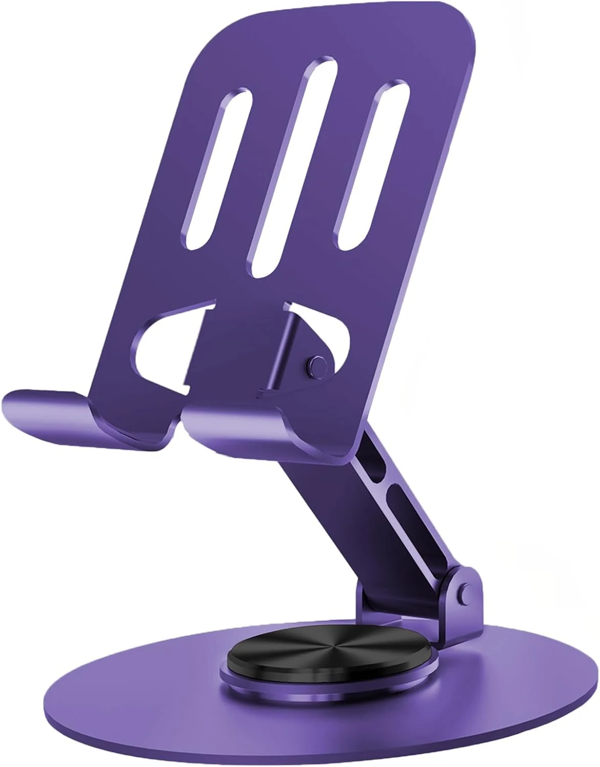Universal Metal Cell Phone Stand, Multi-Angel Adjustable 360° Rotation Non-Slip Metal Phone Stand (Purple)