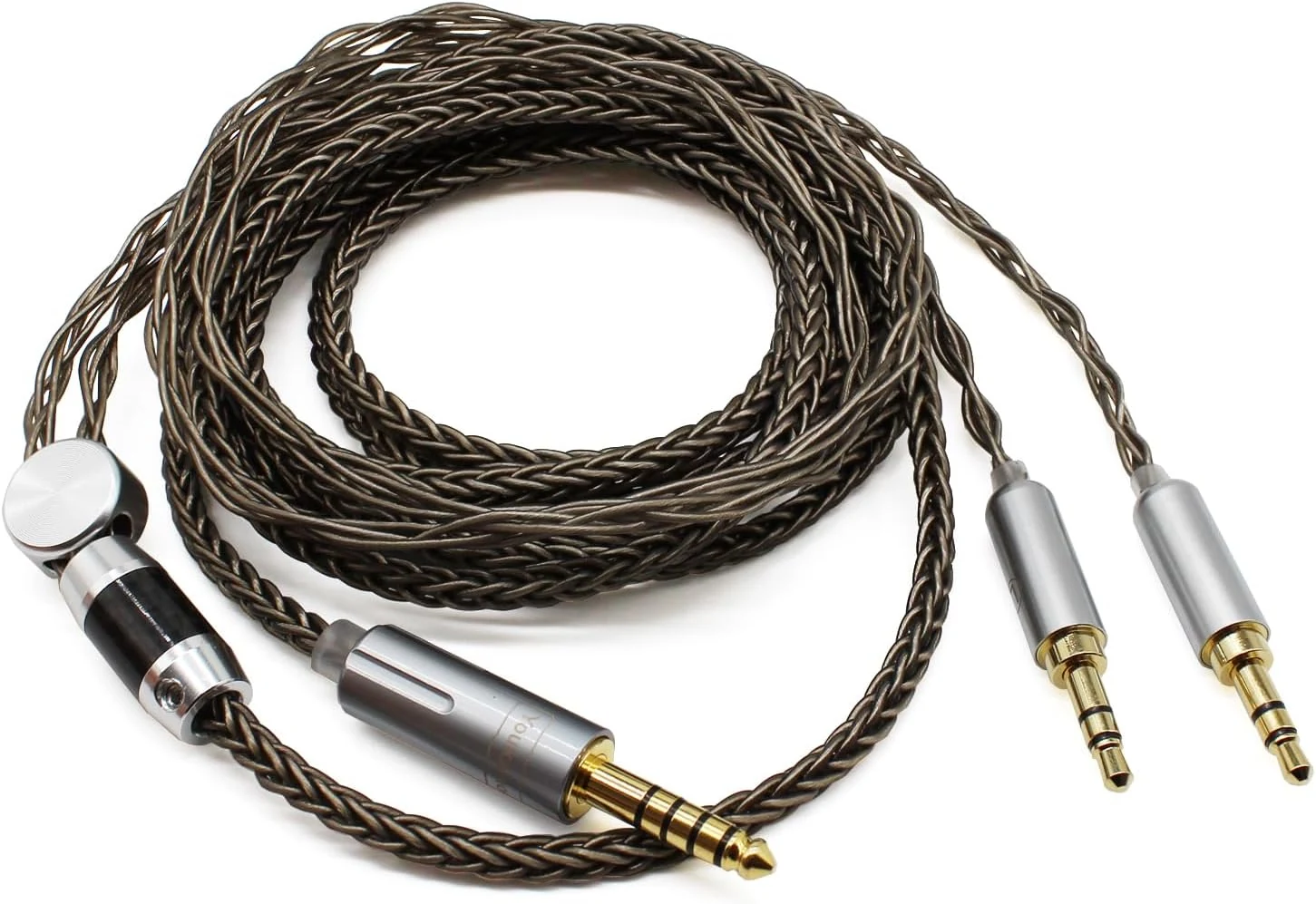 Youkamoo 4.4mm Cable Compatible with Hifiman HE4XX, HE-400i Headphones 8 Core Braided Silver Plated Replacement Audio Upgrade Cable (4.4mm to Dual 3.5mm Male Version)