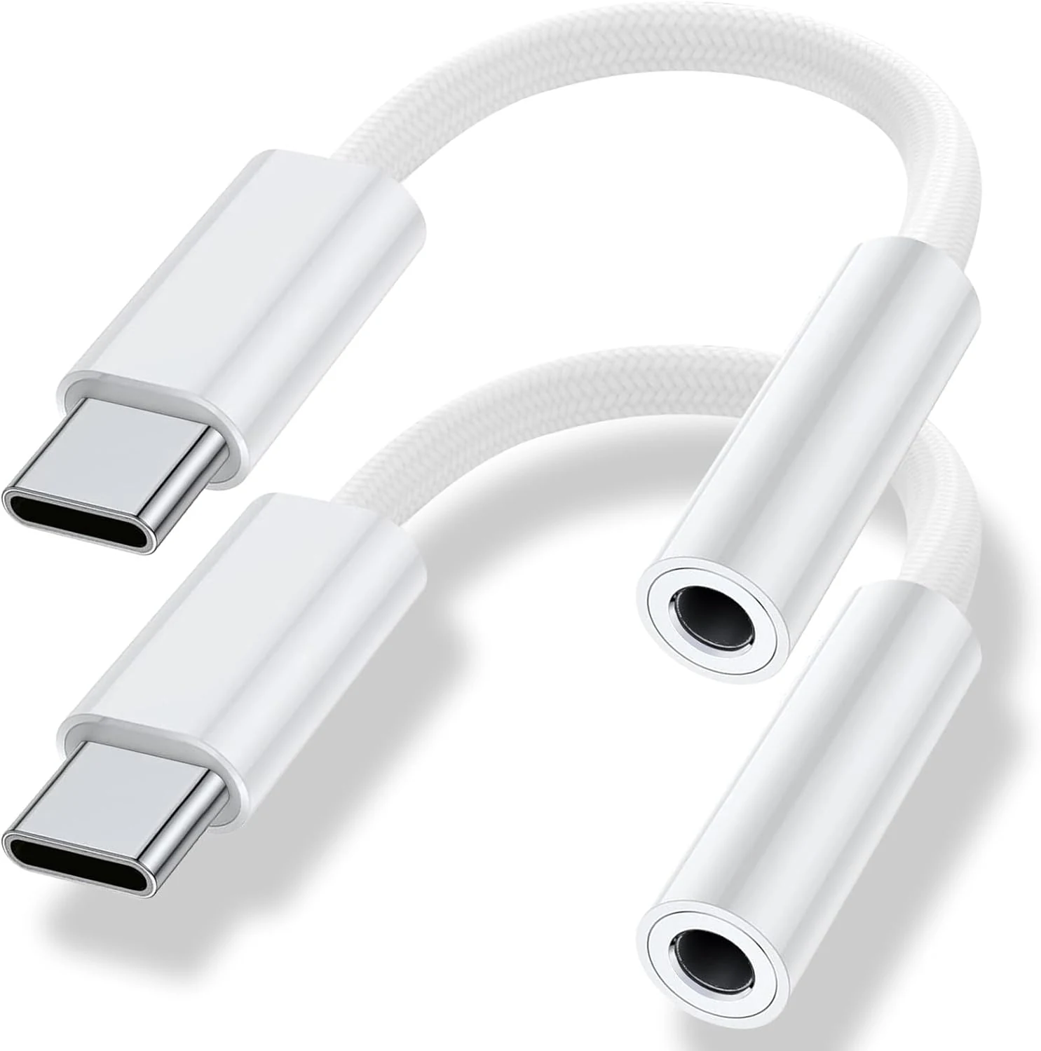 USB Type C to 3.5mm Headphone Jack Adapter (2-Pack), USB C to Aux Audio Dongle Cable