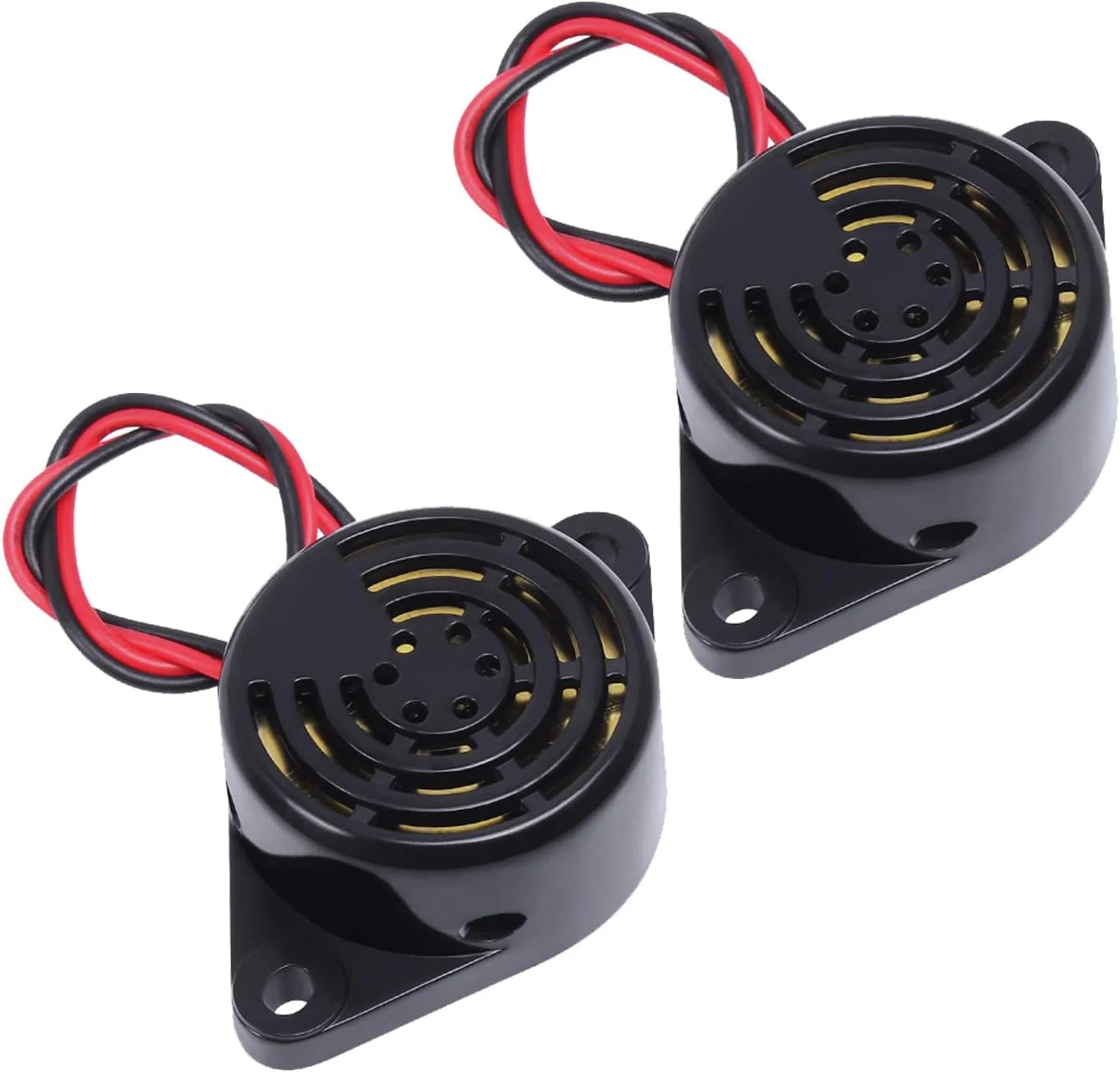 2 PCS Piezo Buzzer, Icstation Buzzer Alarm 12V Electronic Beep Buzzer 100dB Piezo Alarm Siren Continous Sound