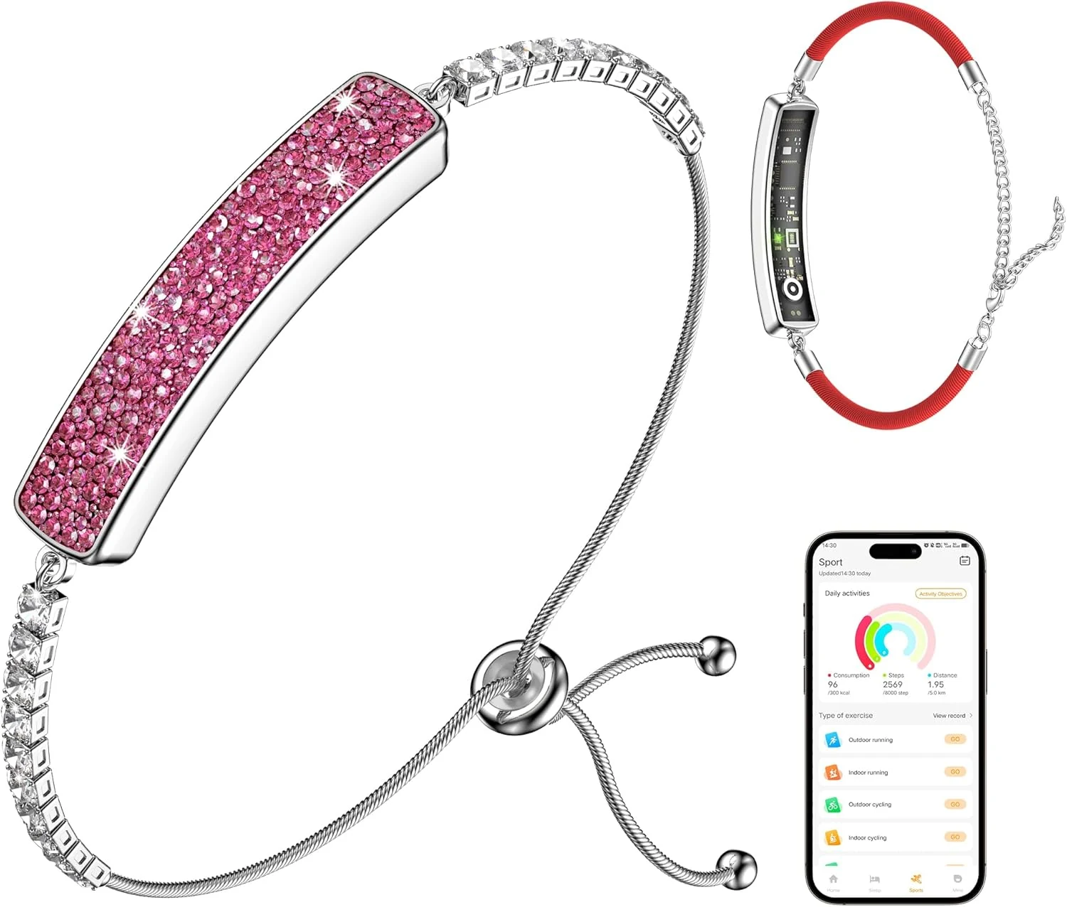 RIFESI Smart Bracelet for Women (Activity Tracker, Heart Rate, Sleep, Steps, 1ATM Waterproof)