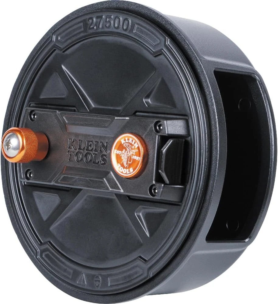 Klein Tools 27500 Tie Wire Reel, Quick Lock, Lightweight Aluminum, 12-18 Gauge Wire, Ambidextrous Rewind Knob