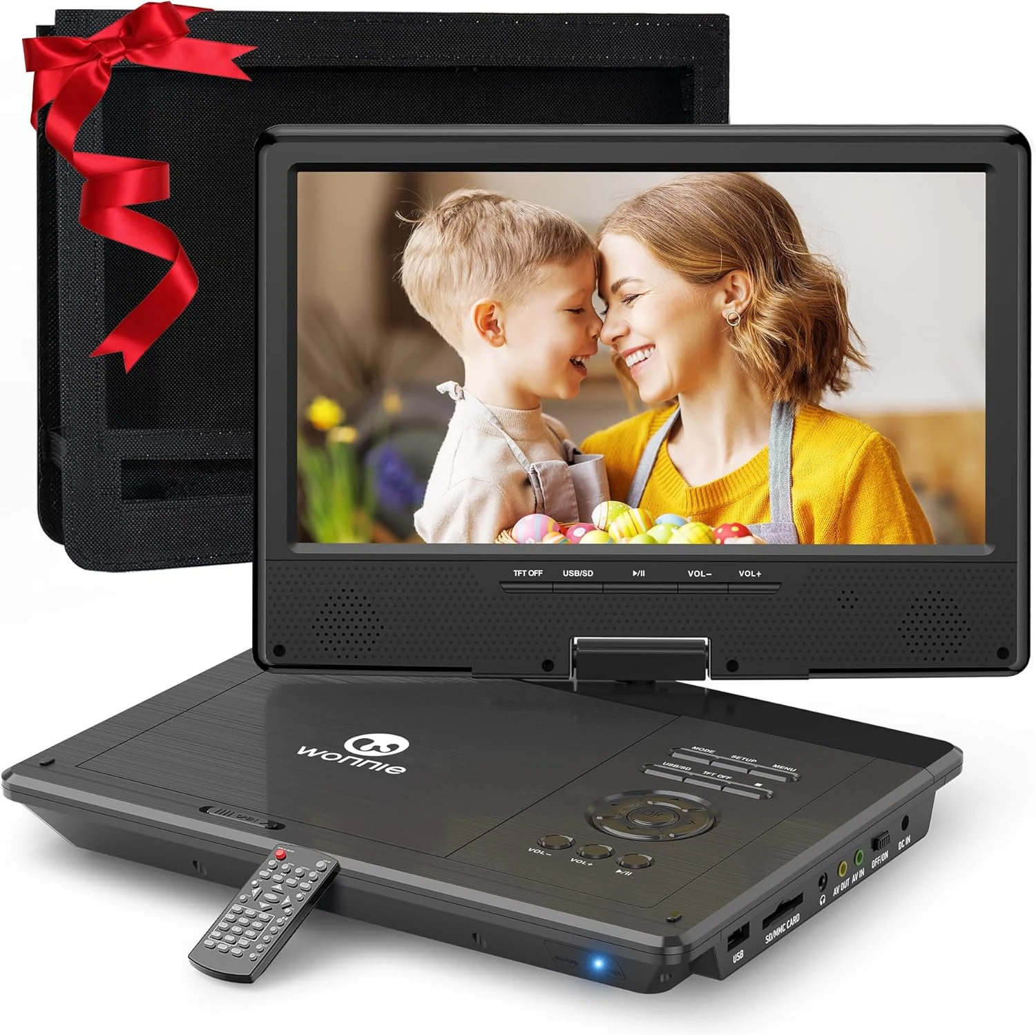 WONNIE 12.5 Inch Portable DVD Player with 10.5 Inch Swivel HD Screen