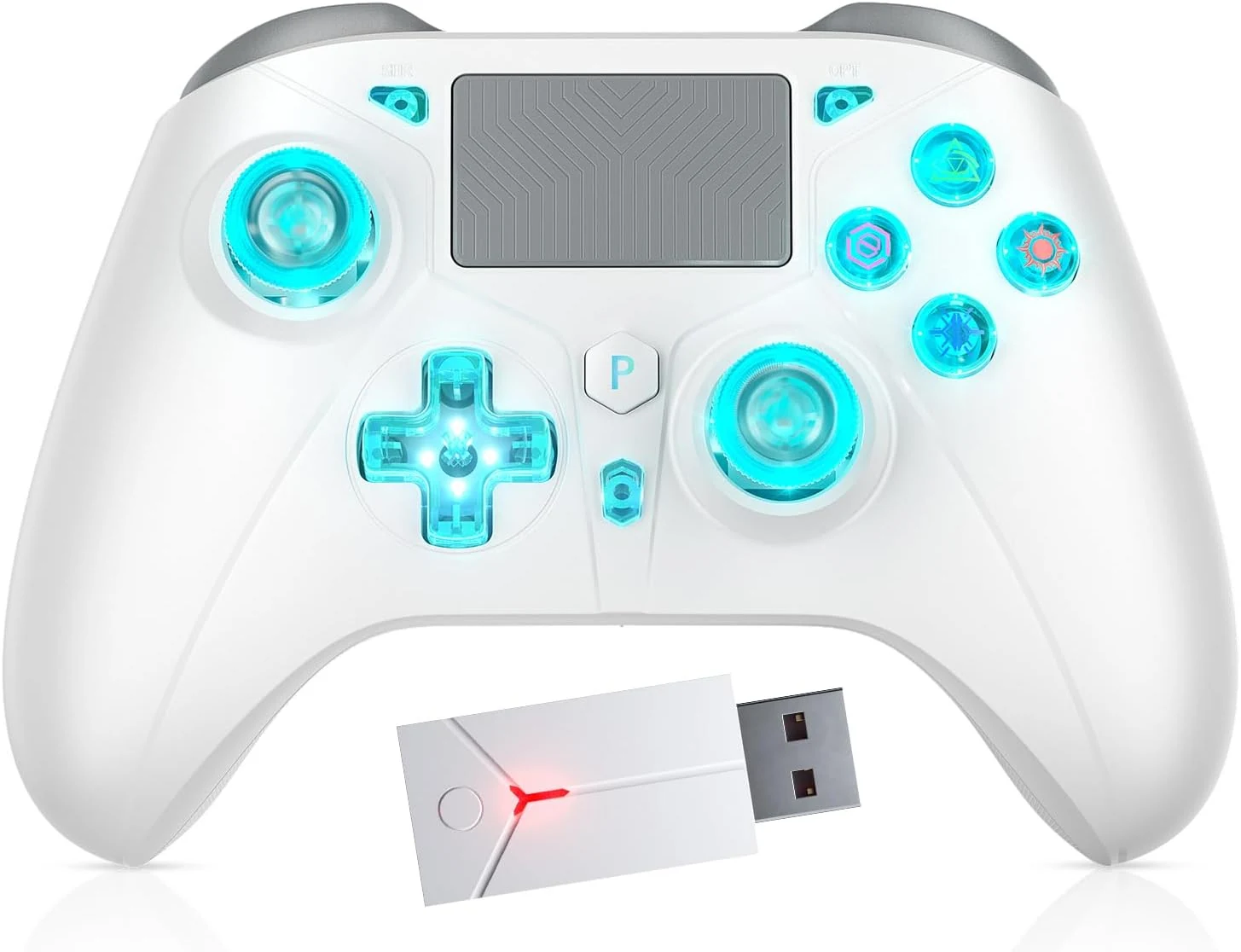 Wireless for PS5 Controller, Compatible with PS5/PS4/PC/iOS/Switch, 1000mAh Battery, Adjustable Turbo, Dual Shock Vibration, 6-Axis Motion Sensor, 3.5mm Headphone Jack for PlayStation 5 Controller