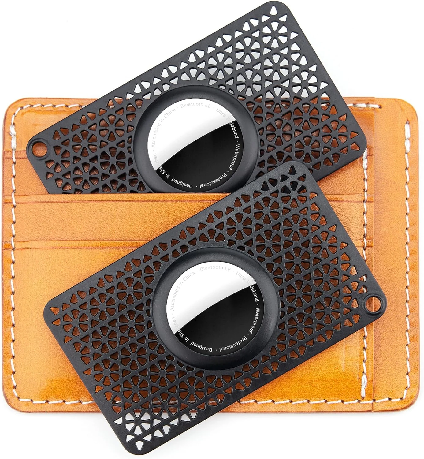 for Airtag Wallet Holder 2 Pack [1st & 2nd Generation] Ultra Thin (0.1") Card Case for Purse, Handbag, Backpack Wallet, Clutch, for Airtag Holder for Women & Men - Black