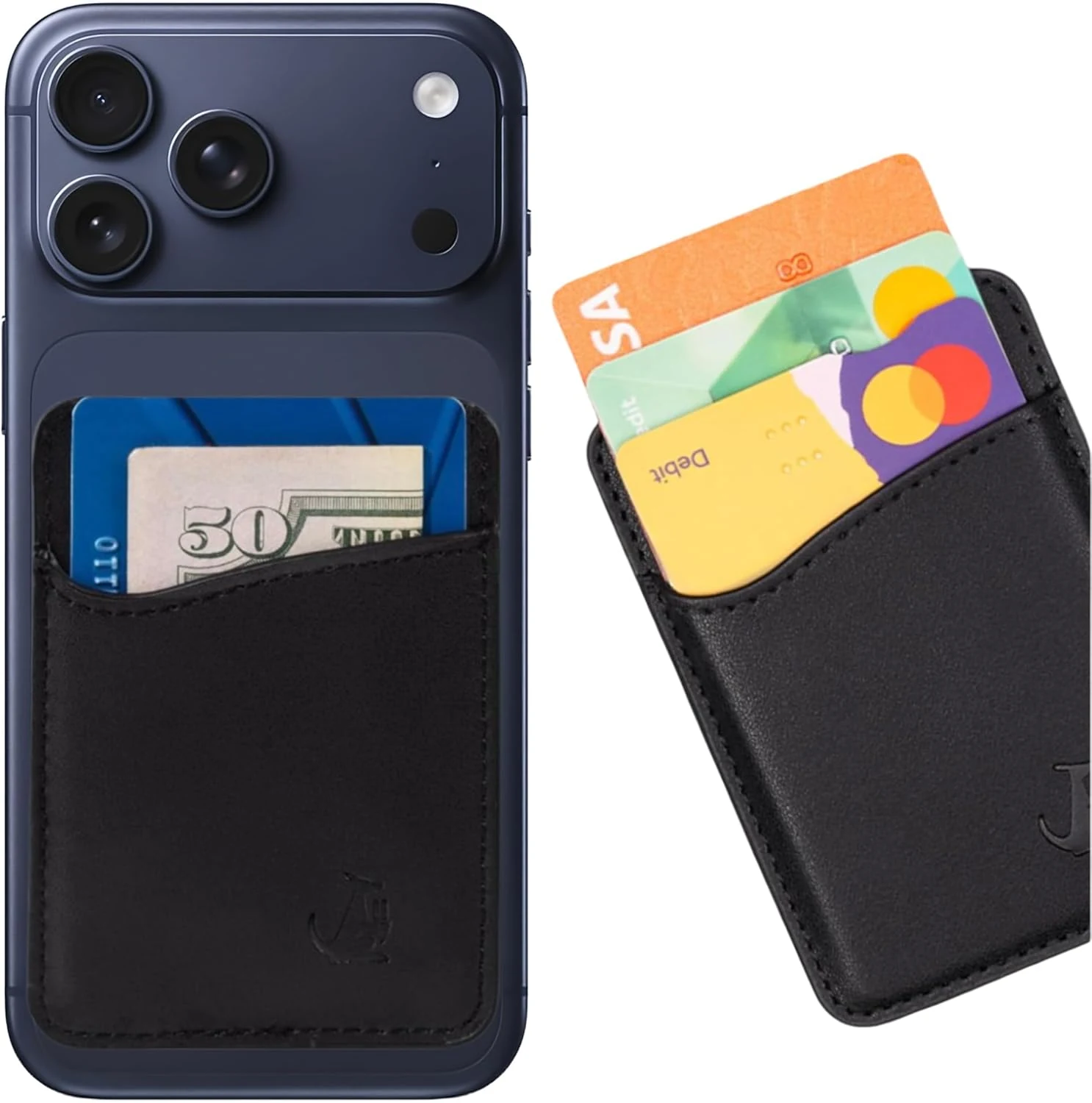 Wallaroo Premium Leather Cell Phone Wallet Stick On