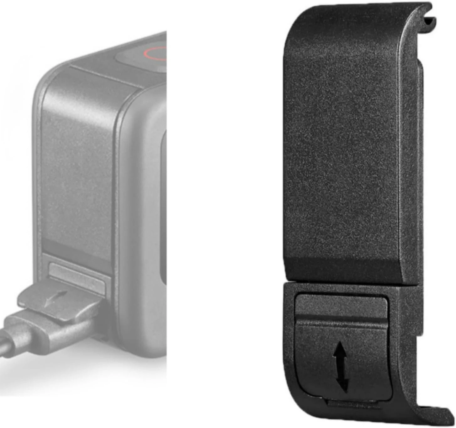 Replacement Side Door Battery Cover for GoPro, Dustproof Pass Through Battery Cover Lid with Type-C Charging Port