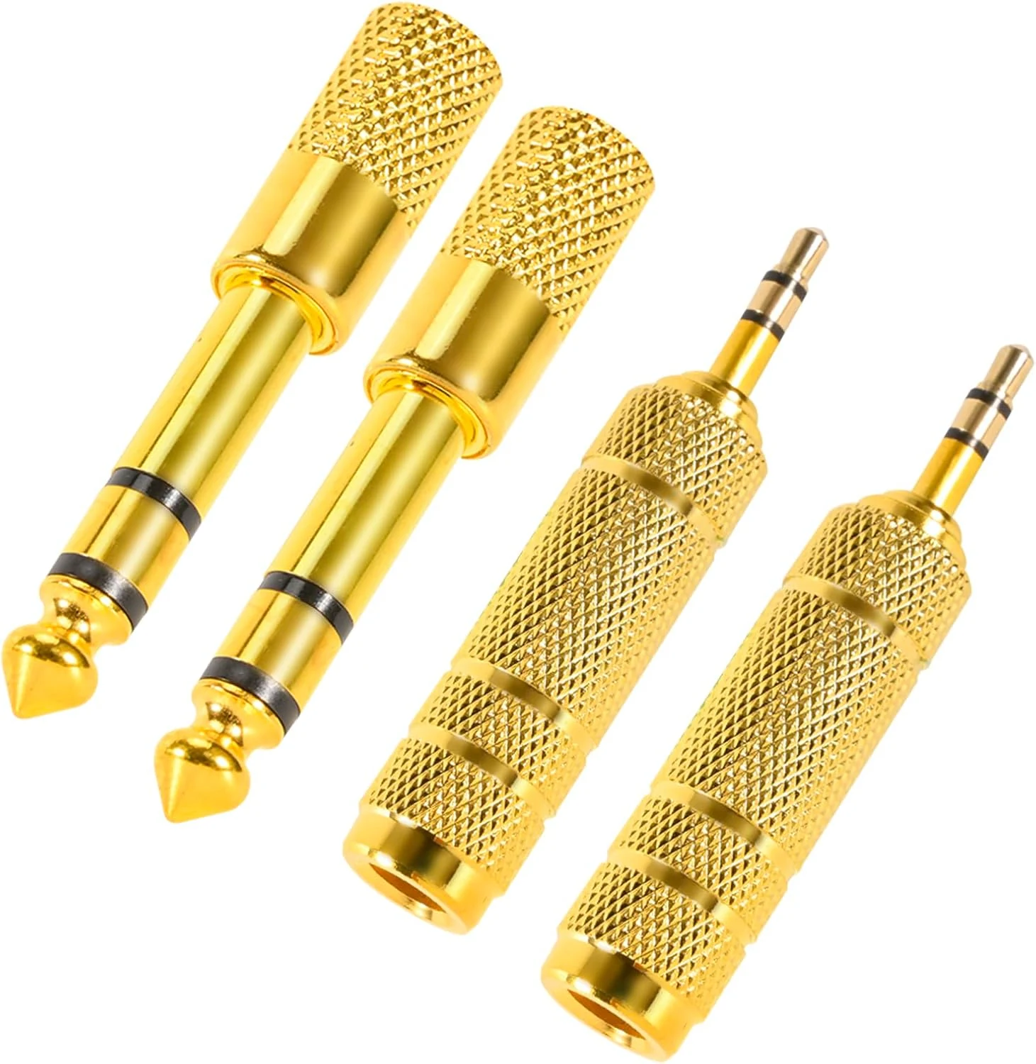 QAJOPFN 4 Pack Headphone Jack Adapter (3.5mm to 6.35mm)