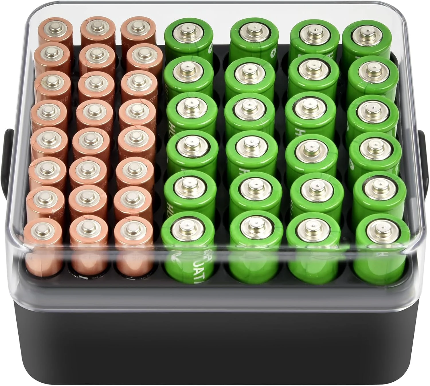 ALCYON Battery Organizer Storage Case, Battery Vault Box Container for 48pcs AA AAA Batteries