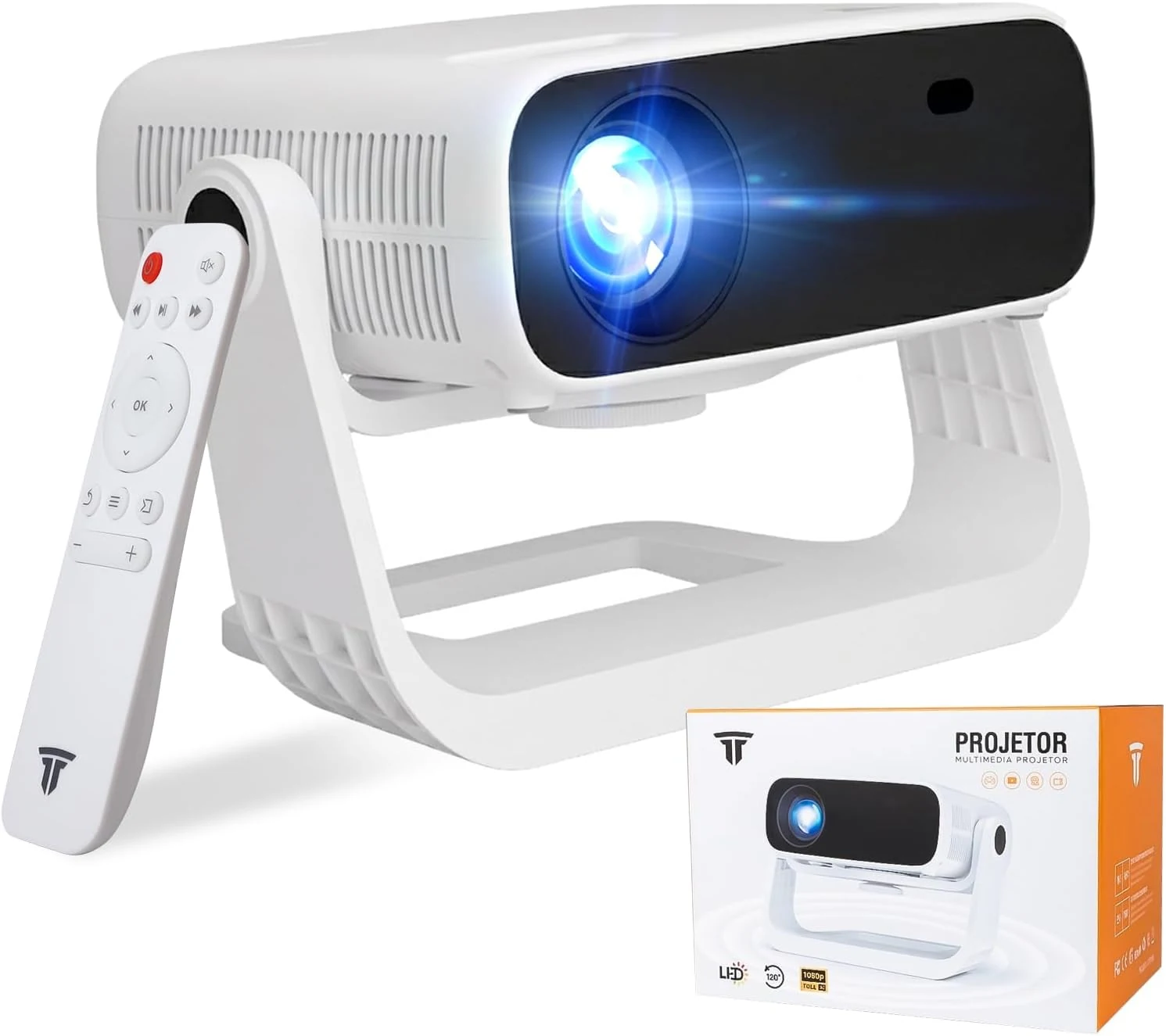 Wielio 2026 Smart Projector Android TV with WiFi 6 and Bluetooth 5.0
