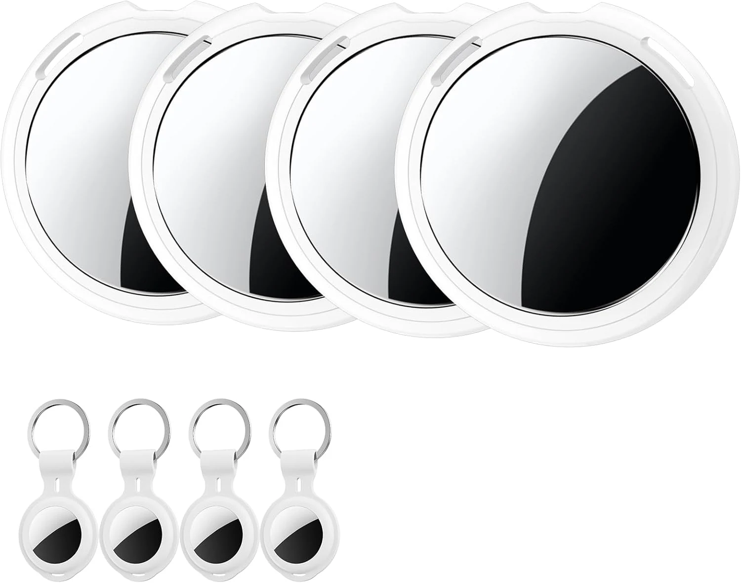 4-Pack Smart Tracker Tags [Apple MFi Certified] Bluetooth Tracker Tags (iOS Find My)