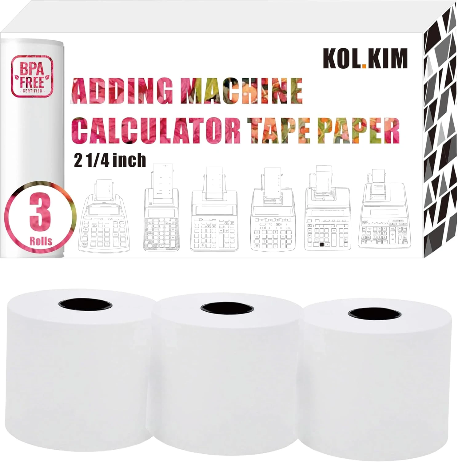 Adding Machine Paper Rolls 2 1/4 inch for Sharp EL-1197PIII