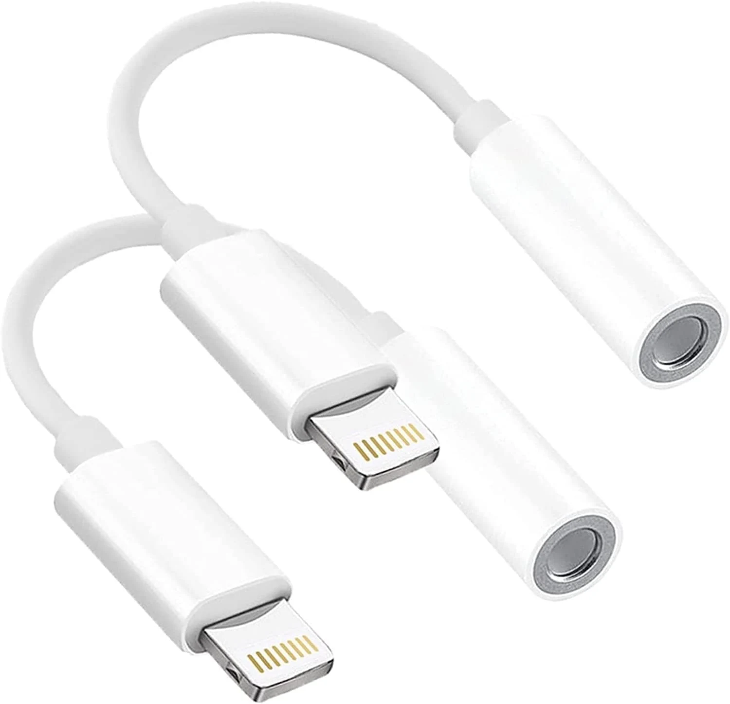 Headphone Adapters, 2 Pack 3.5 mm Headphone/Earphone Jack Audio Aux Adapter Dongle Compatible with iPhone 14 13 12 11 Pro XR XS Max X 8 7 6s Plus
