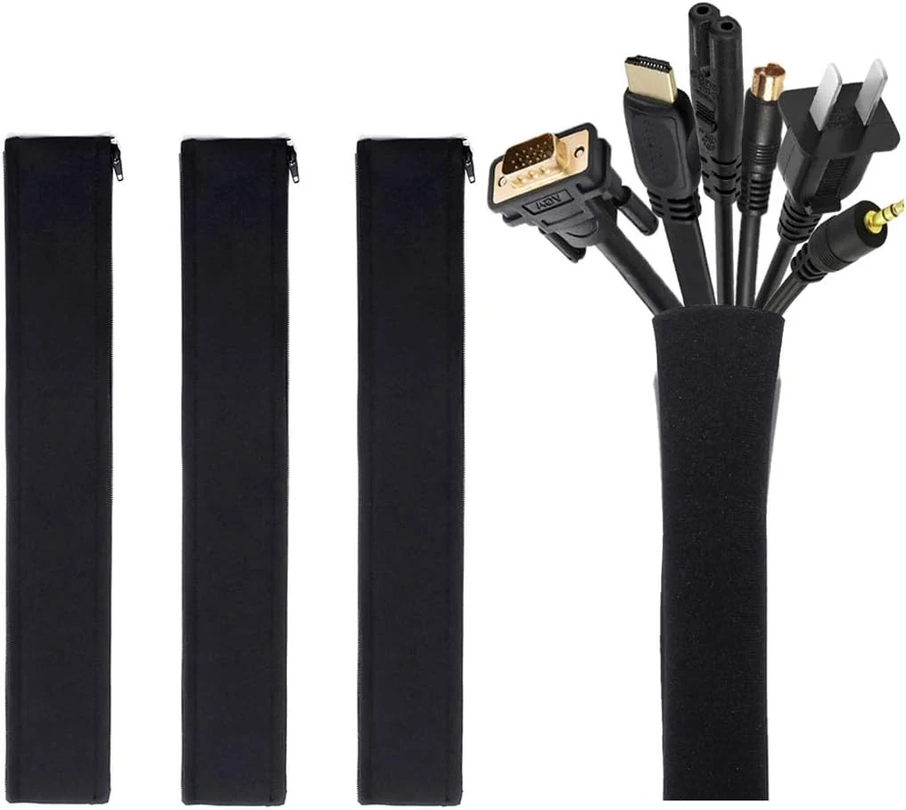 JOTO 4 Pack Cable Management Sleeve, 19-20 Inches Cord Organizer