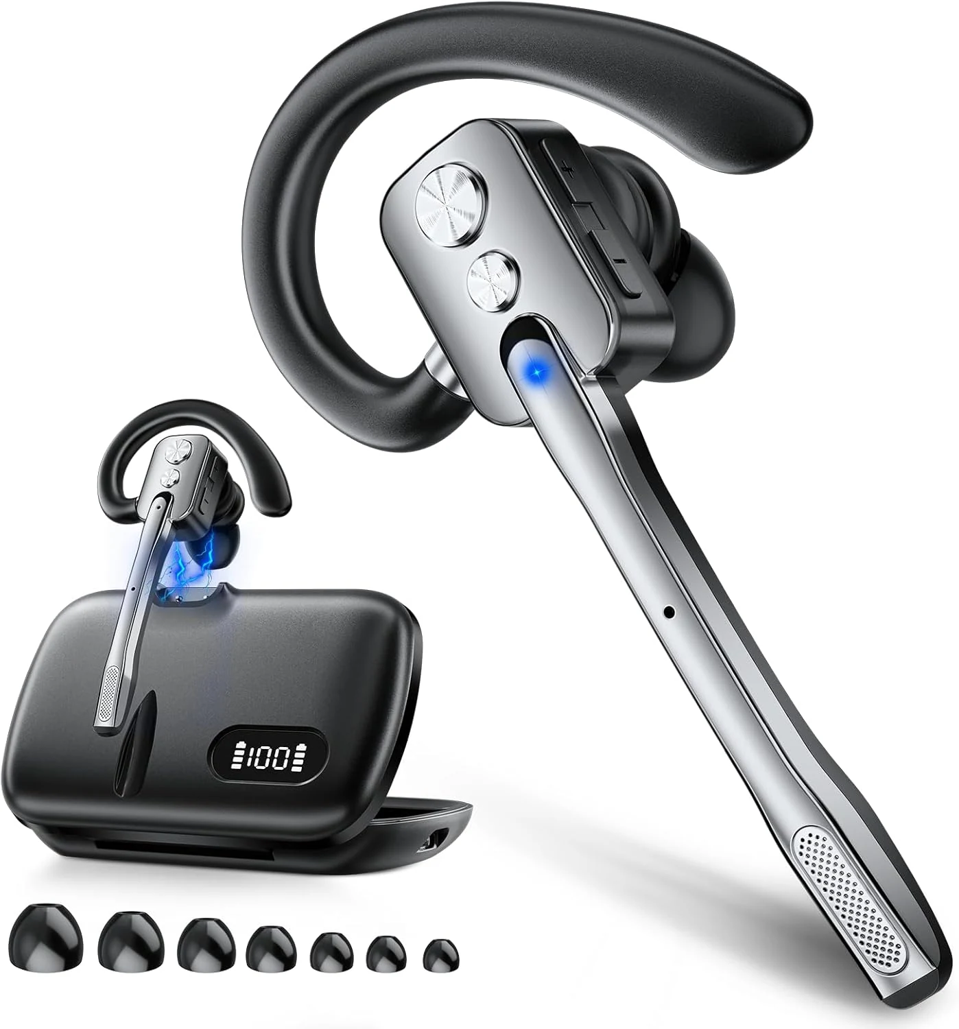 Swiitech M-ONE single-ear Bluetooth headset with dual-mics and noise cancelling