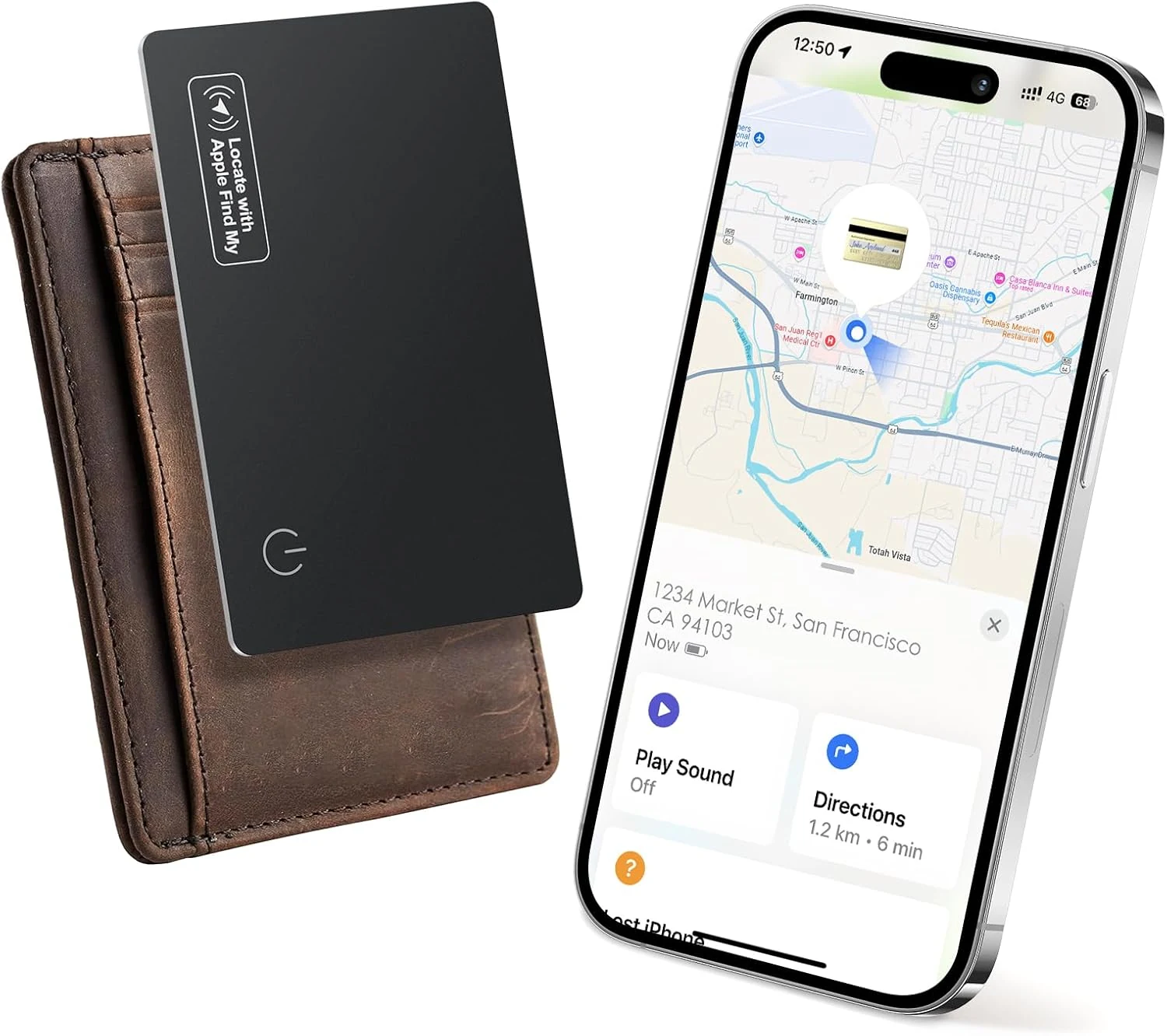 KINDEEP wallet tracker card (0.07in slim, Apple Find My iOS only)