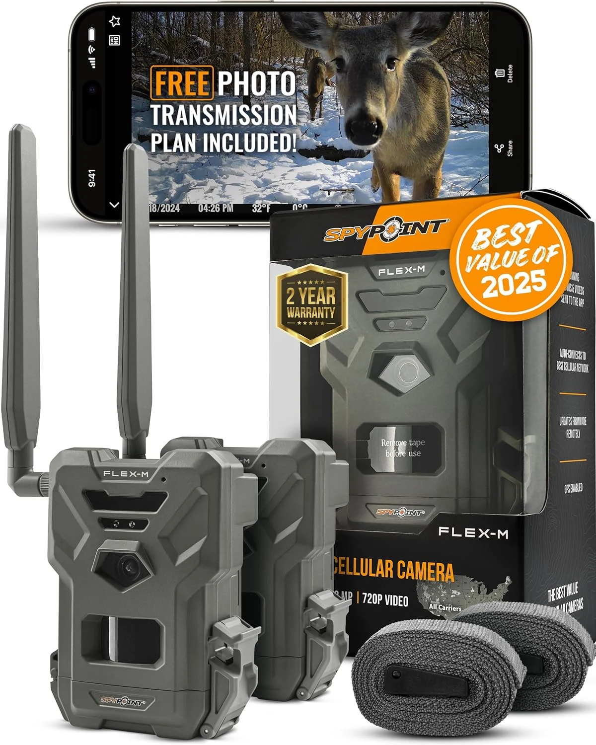 SPYPOINT Flex-M Twin Pack Cellular Trail Cameras