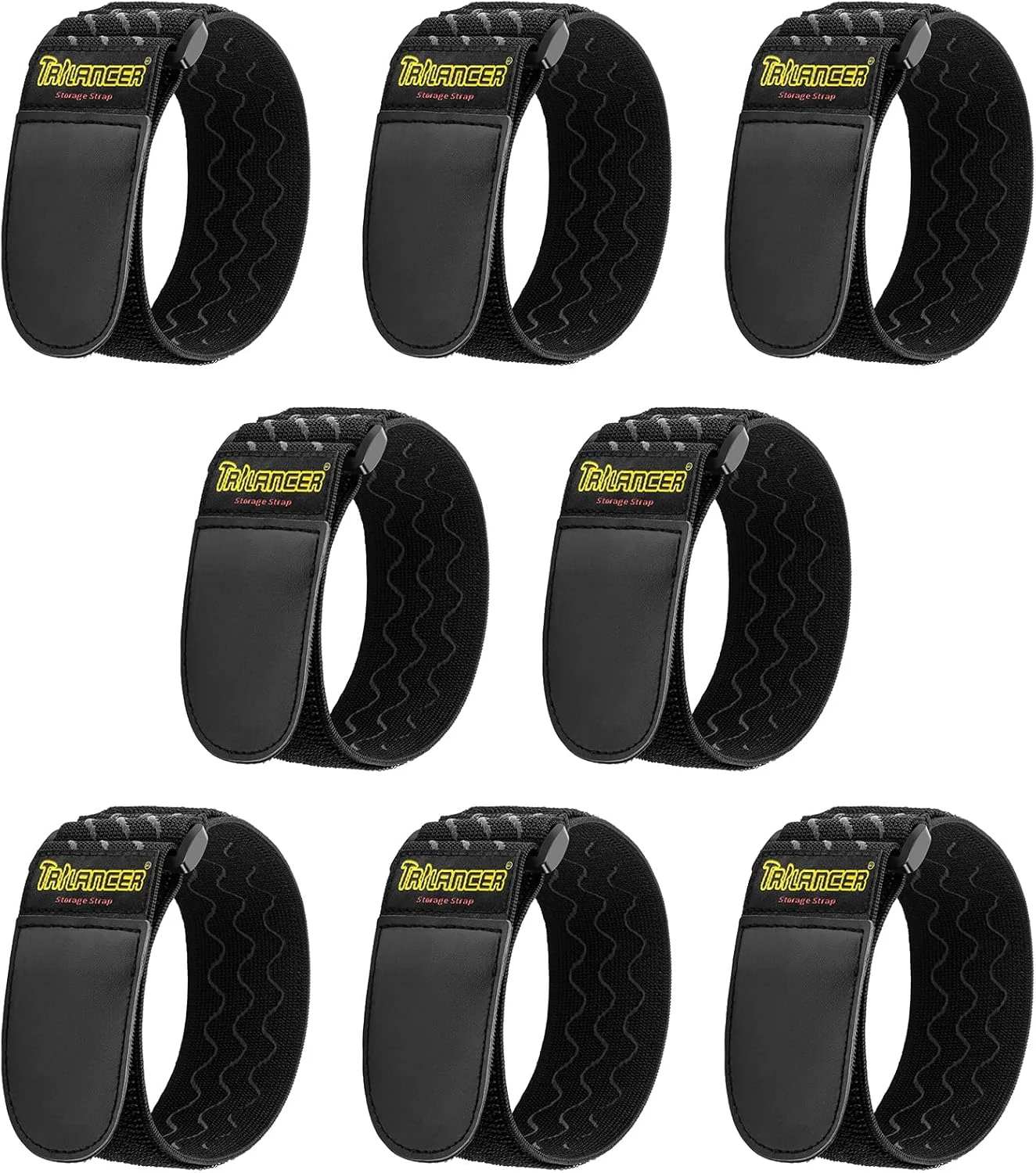Trilancer Elastic Cinch Straps with Anti-Slip Strips, 12 "x 2" (8 Pack) Hook and Loop Straps