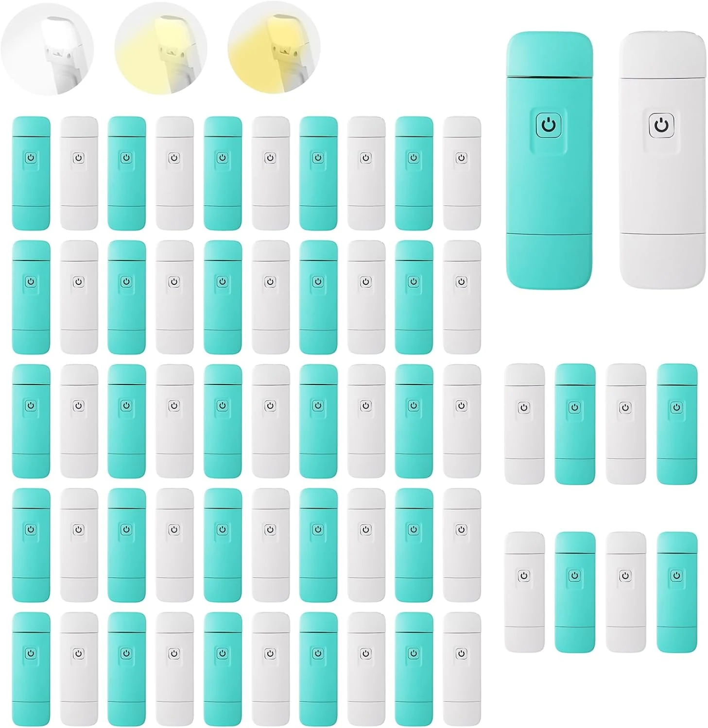 KunHe 60 Pack USB Rechargeable Book Lights Bulk for Reading at Night