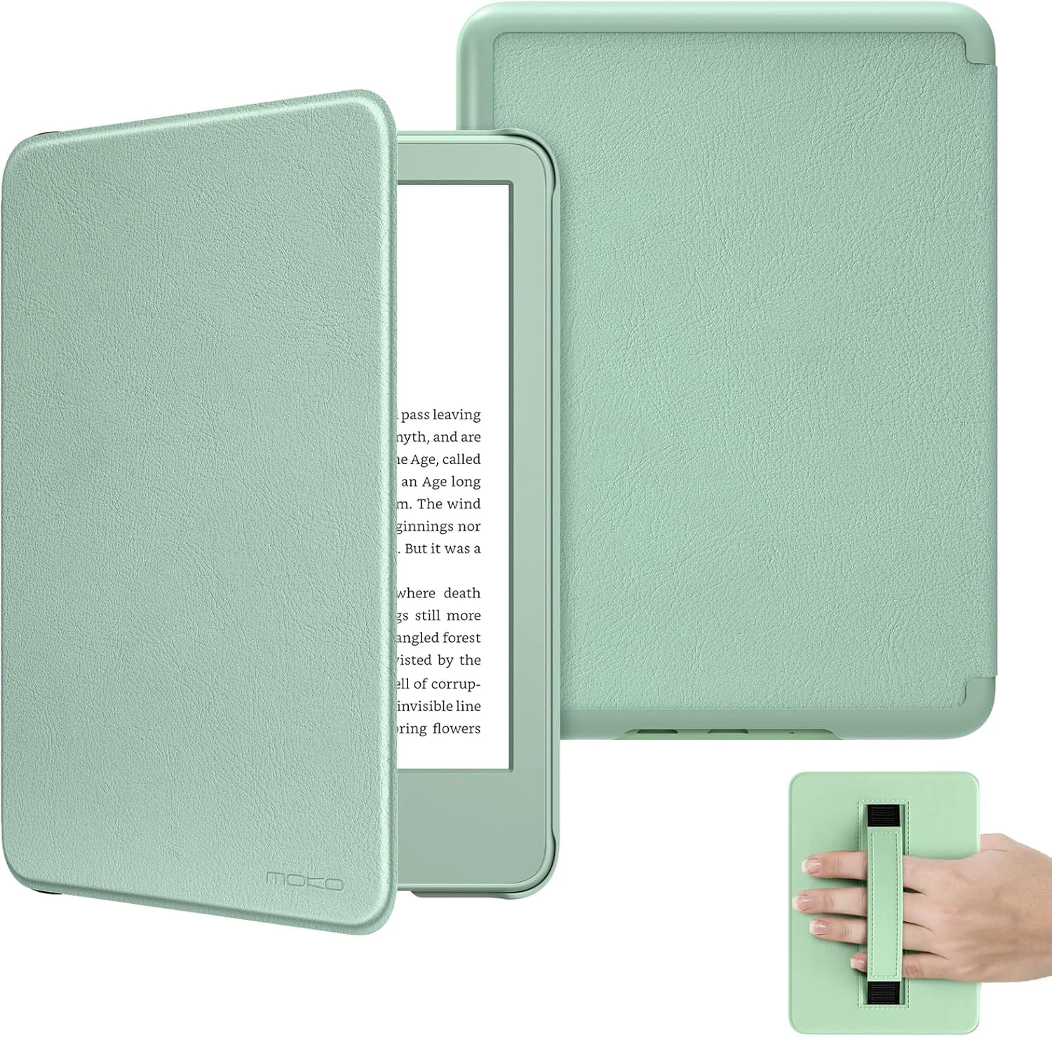 MoKo Case for 6" All-New Kindle (11th Generation-2024/2022 Release), Lightweight Shell Cover with Hand Strap Auto Wake/Sleep