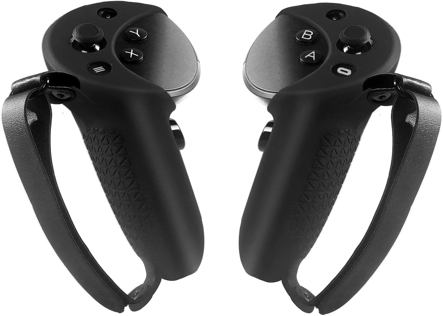 Silicone Grip Cover for Meta Quest Pro, Protector Cover Compatible with Meta Quest Pro Accessories Touch Controller Grips with Knuckle Straps (Black)