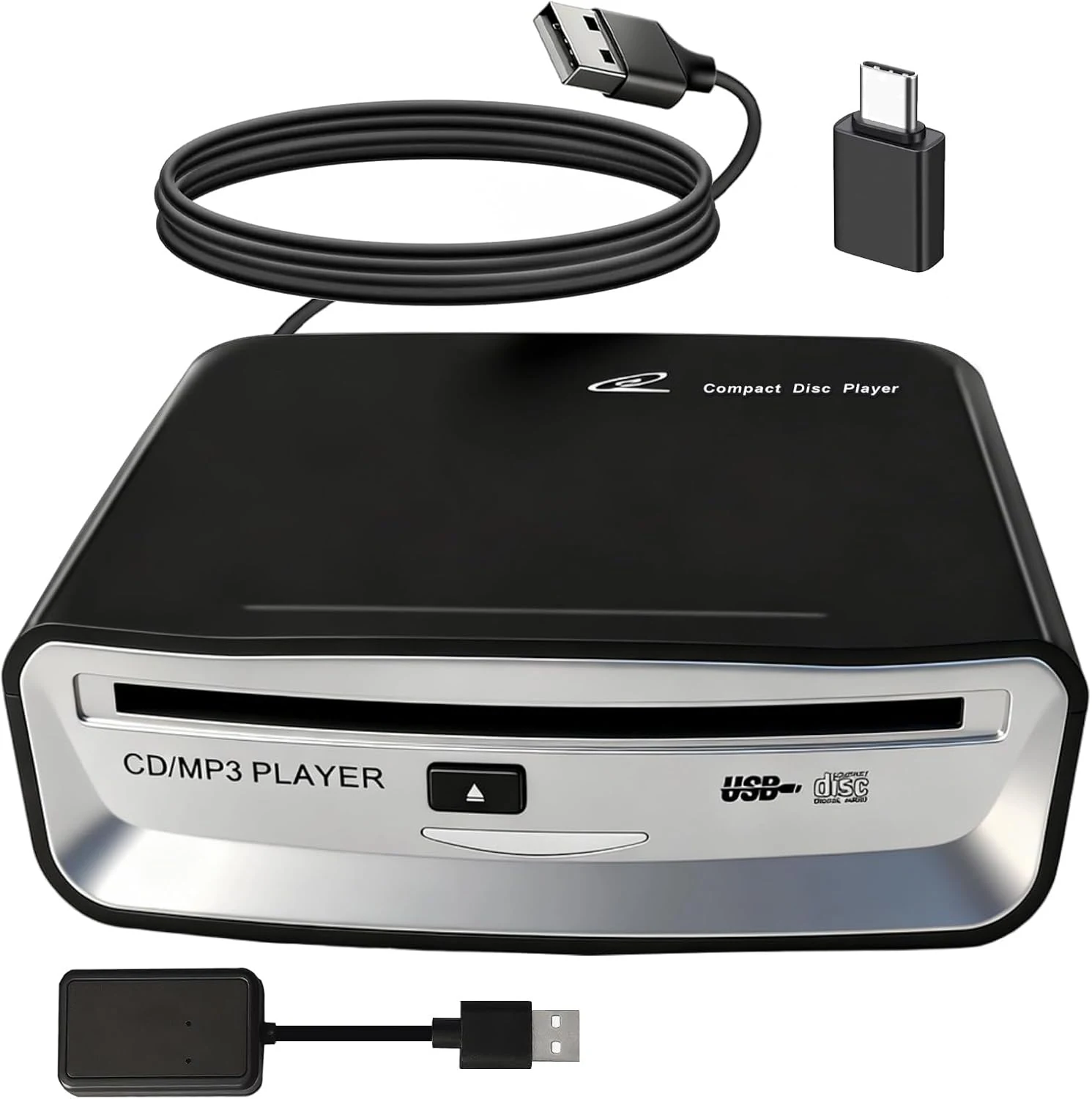 Doikce SX-2800A portable CD player for car (USB + Bluetooth fallback)