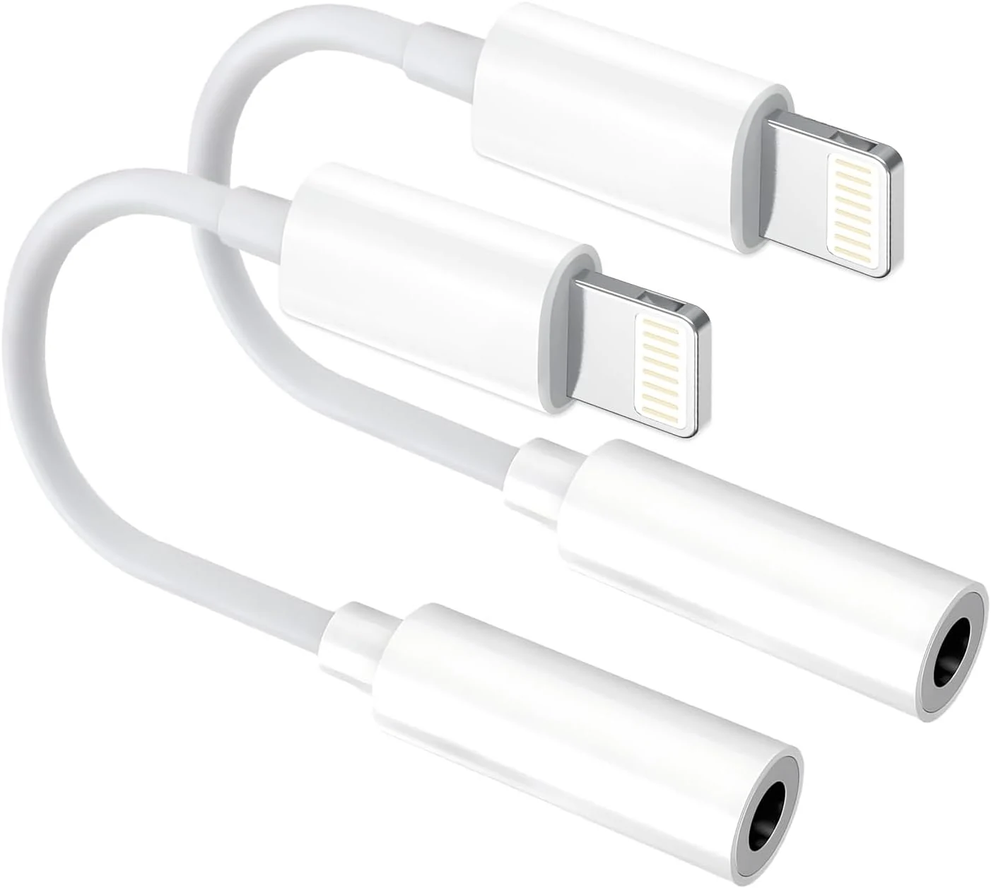[Apple MFi Certified] 2 Pack Lightning to 3.5mm Aux Audio Adapter, Headphone Jack Converter Dongle for iPhone 14/13/12/X/XR & iPad