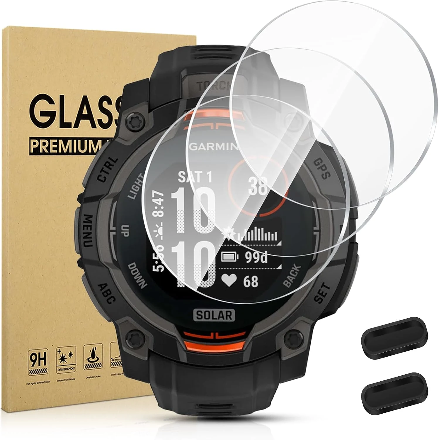 Suoman 3-pack for Garmin instinct 3 45mm AMOLED/Solar Screen Protector