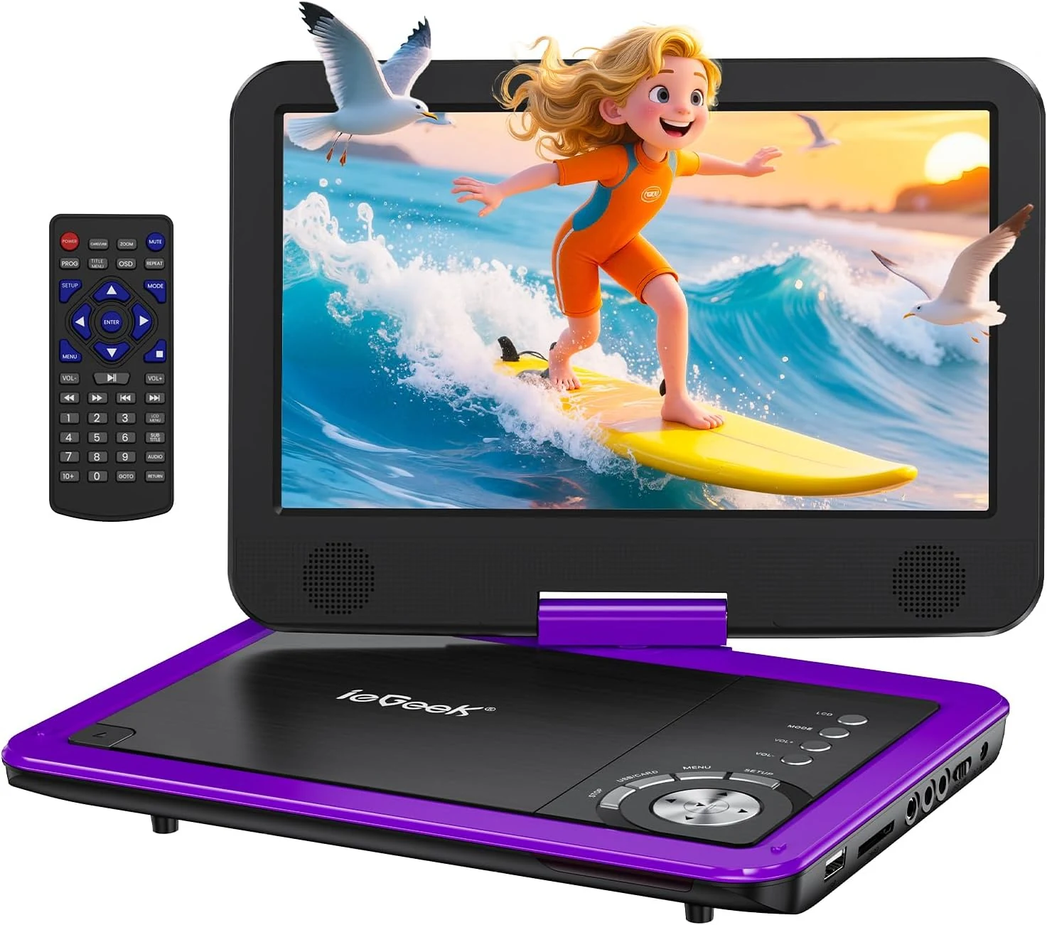 ieGeek Portable DVD Player 12.5", with 10.5" HD Swivel Screen