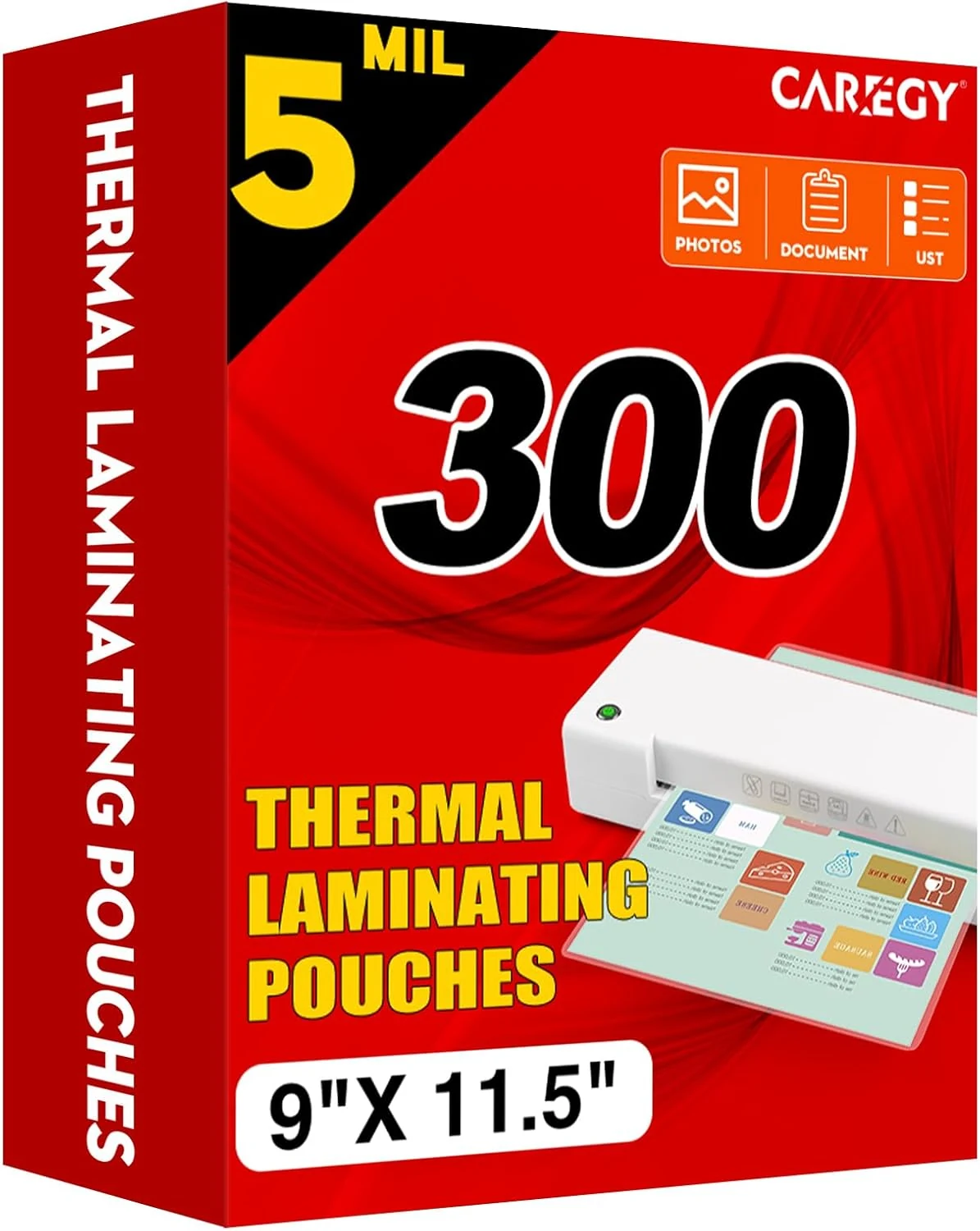 CAREGY 300 Pack Laminating Sheets, Holds 8.5 x 11 Inch