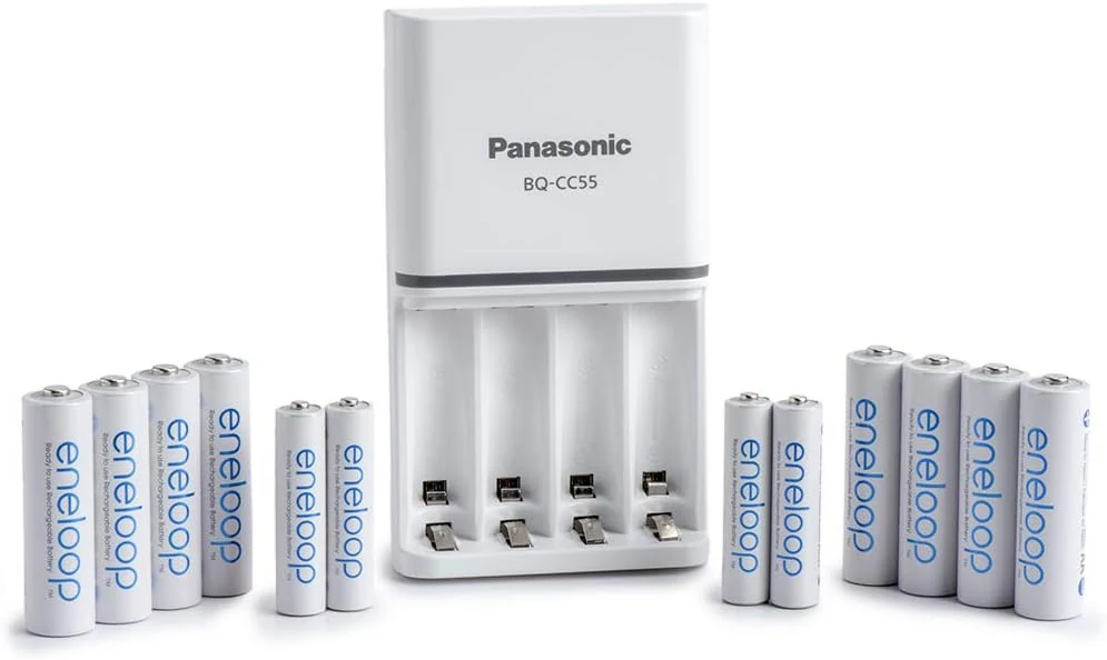 Eneloop Panasonic K-KJ55MC84CZ Power Pack; 8AA, 4AAA, and Advanced Battery 3 Hour Quick Charger