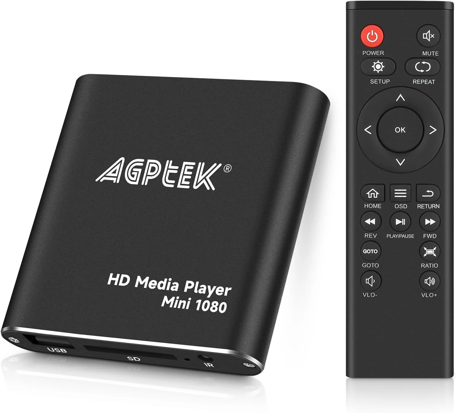 HDMI Media Player, Black Mini 1080p Full-HD Ultra HDMI Digital Media Player (AGPTEK)