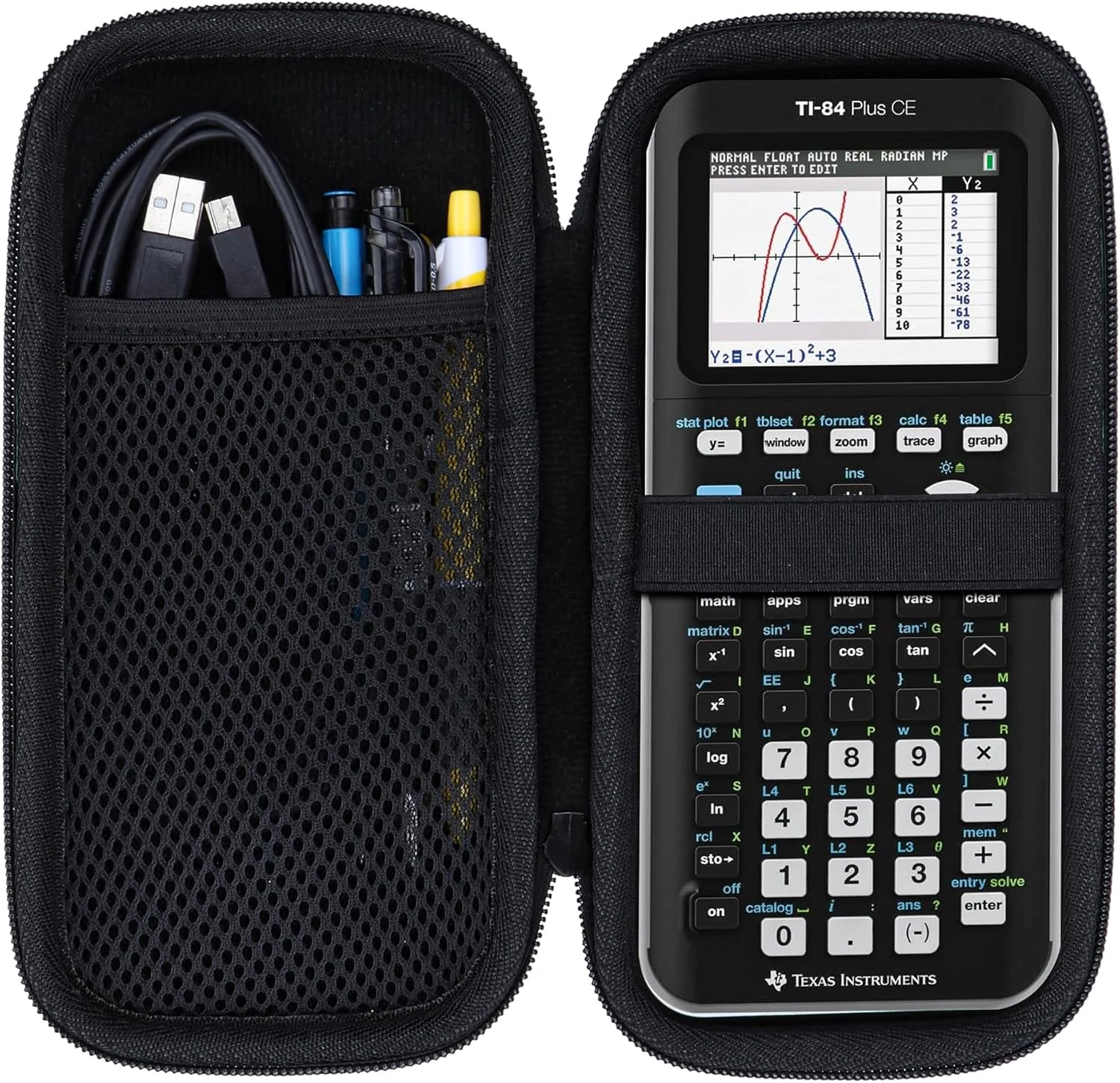 Lebakort Hard Case Compatible with Texas Instruments TI-84 Plus CE/TI-84 Plus/TI-84 Evo/TI-Nspire CX II CAS/TI-Nspire CX II/TI-83 Plus/TI-89 Titanium/TI-85 / TI-86 Color Graphing Calculator (Black)
