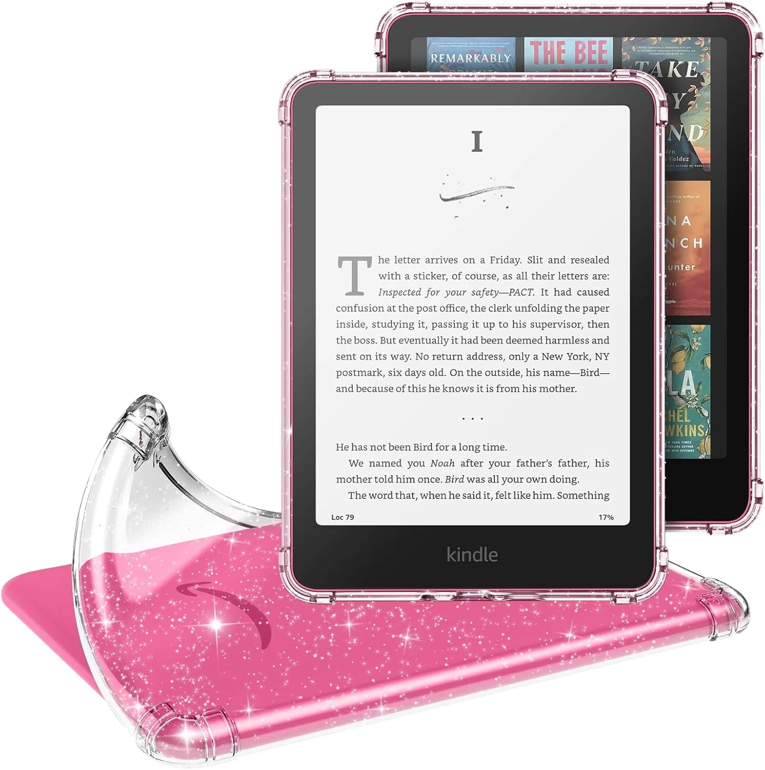 MoKo Case for All-new 7" Kindle Paperwhite (12th Generation-2024) and Kindle Colorsoft Signature Edition 2024 (Clear Glitter)