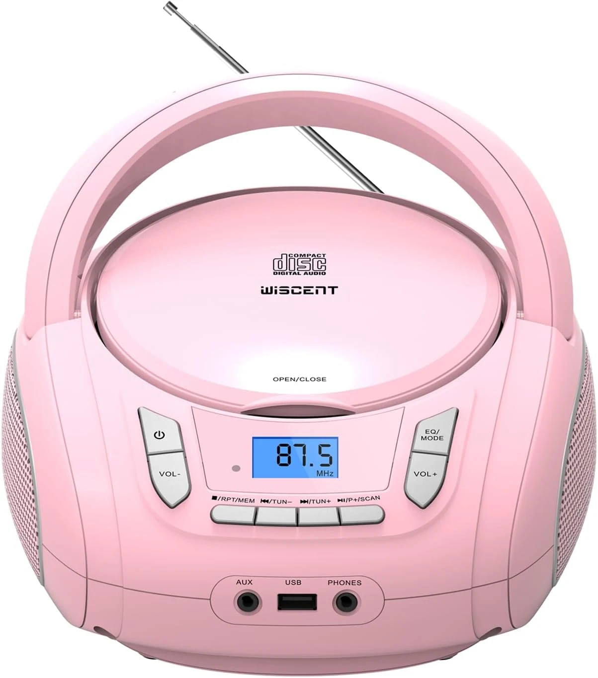 WIITHINK Portable CD Player Boombox with Bluetooth,FM Radio,USB MP3 Playback,AUX-in,Headphone Jack,CD-R/RW and MP3 CDs