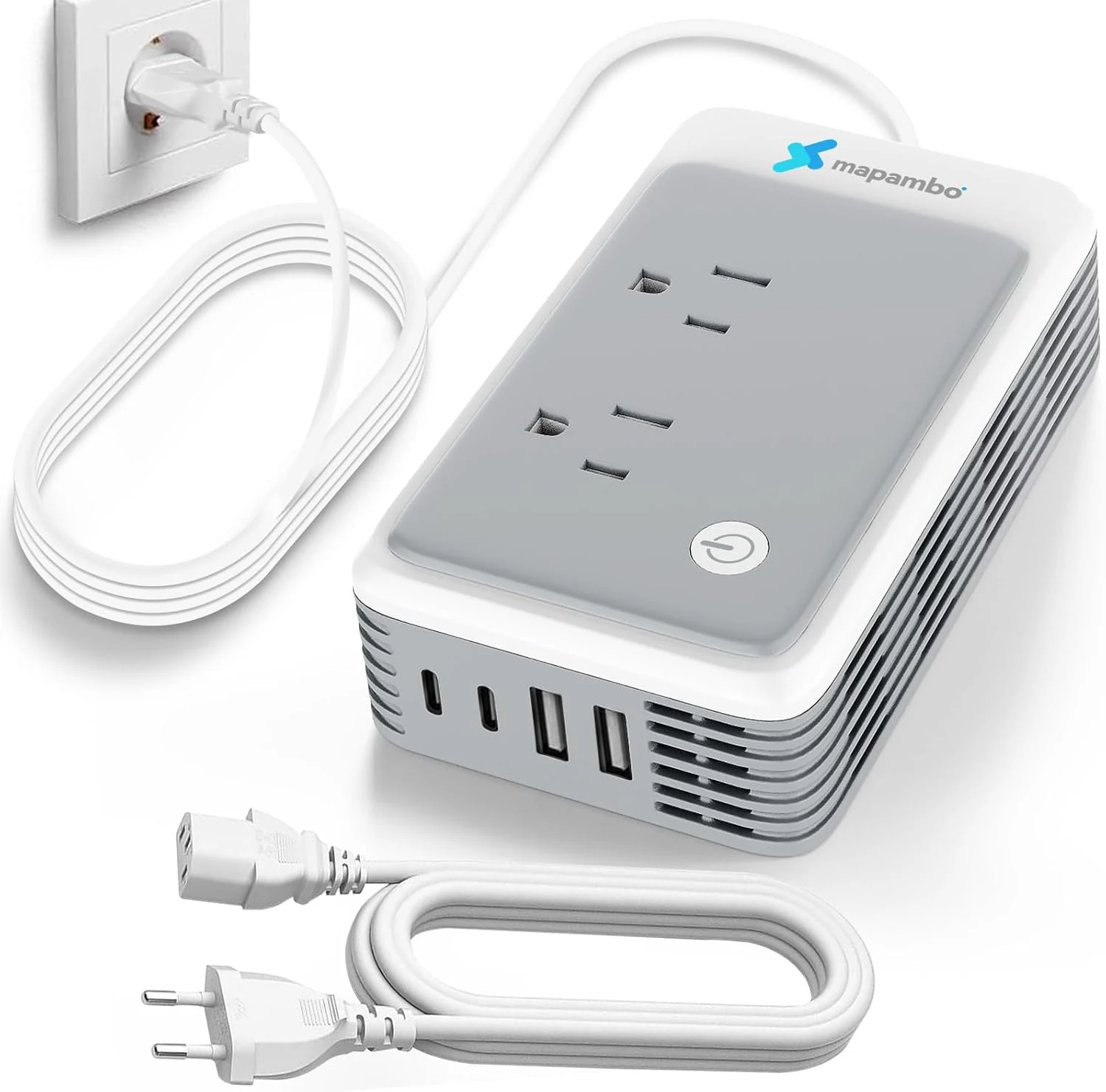 Mapambo 220V to 110V Voltage Converter US to Europe for Curling Iron and Hair Straighteners