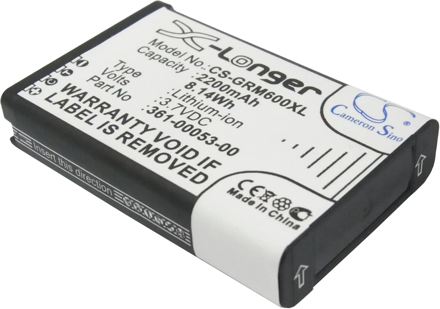 Cameron Sino 2200mAh Battery for Garmin 361-00053-00, Garmin Alpha 100