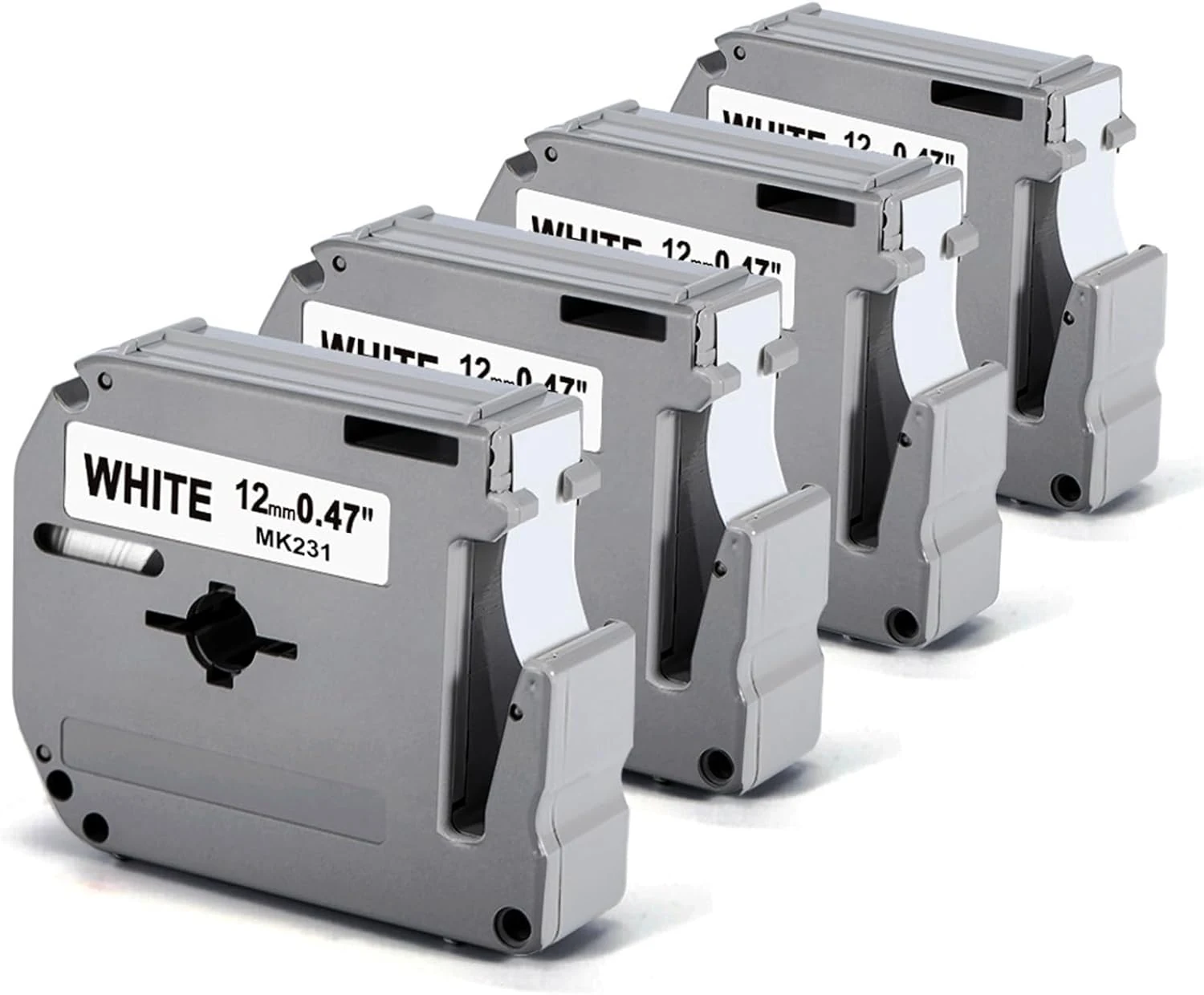 Labelife M-K231 PTM95 Label Tape Replace for Brother M Tape (12mm Black on White)