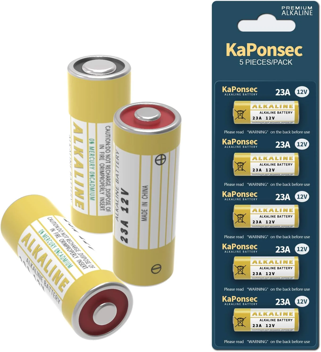 5 Pack Alkaline L1028F 23A 12 Volt Batteries for Celling Fan and Remote